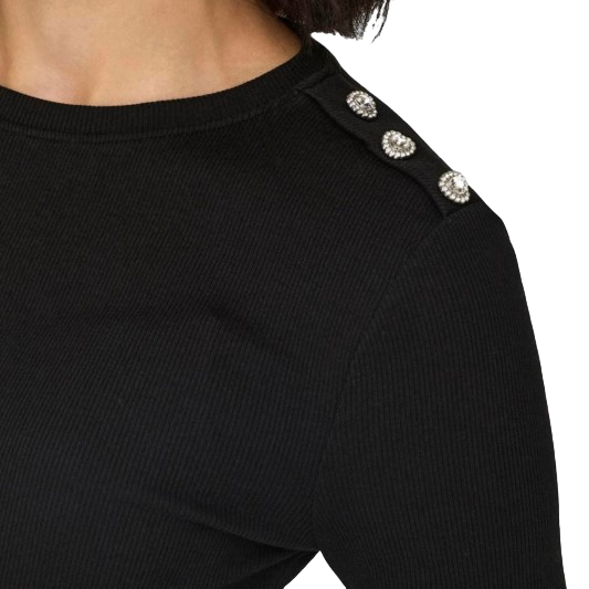 Only T-shirt a costine checkie nera 15330371 BLACK-RHINESTONES ONLY