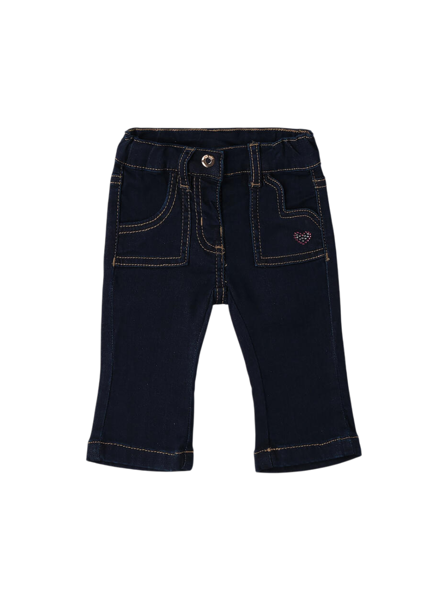 iDo jeans neonata con cuore strass lavaggio blu 4F109 7750 iDO