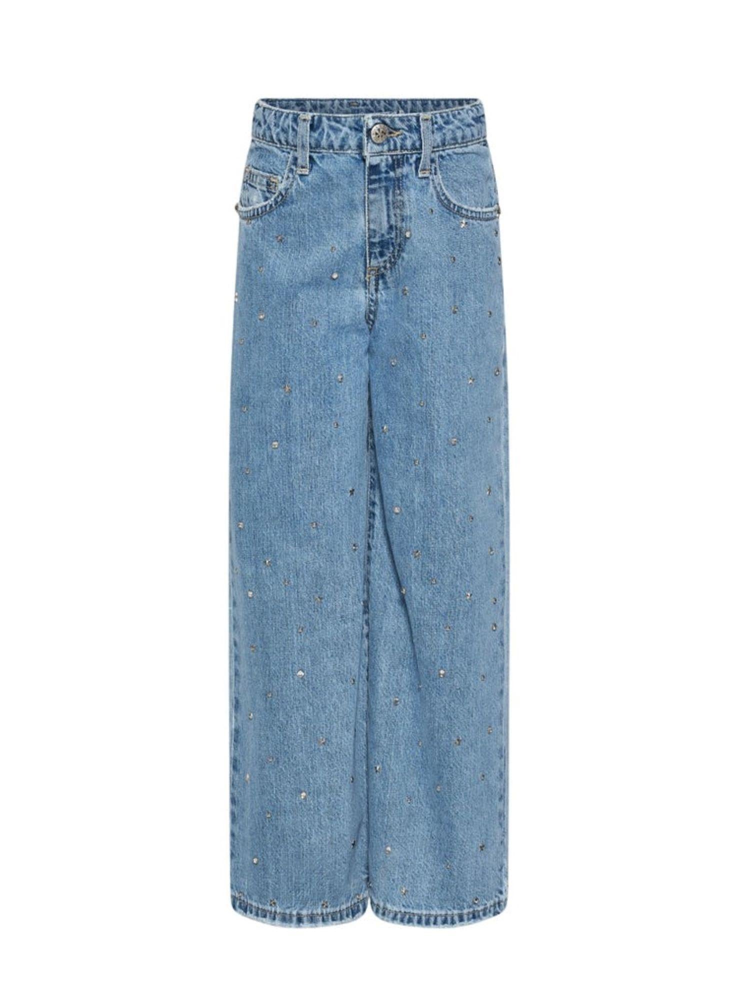 John Richmond jeans wide leg Sagone con borchie lavaggio blu RGP26133JE DENIM BLUE LIGHT John RICHMOND