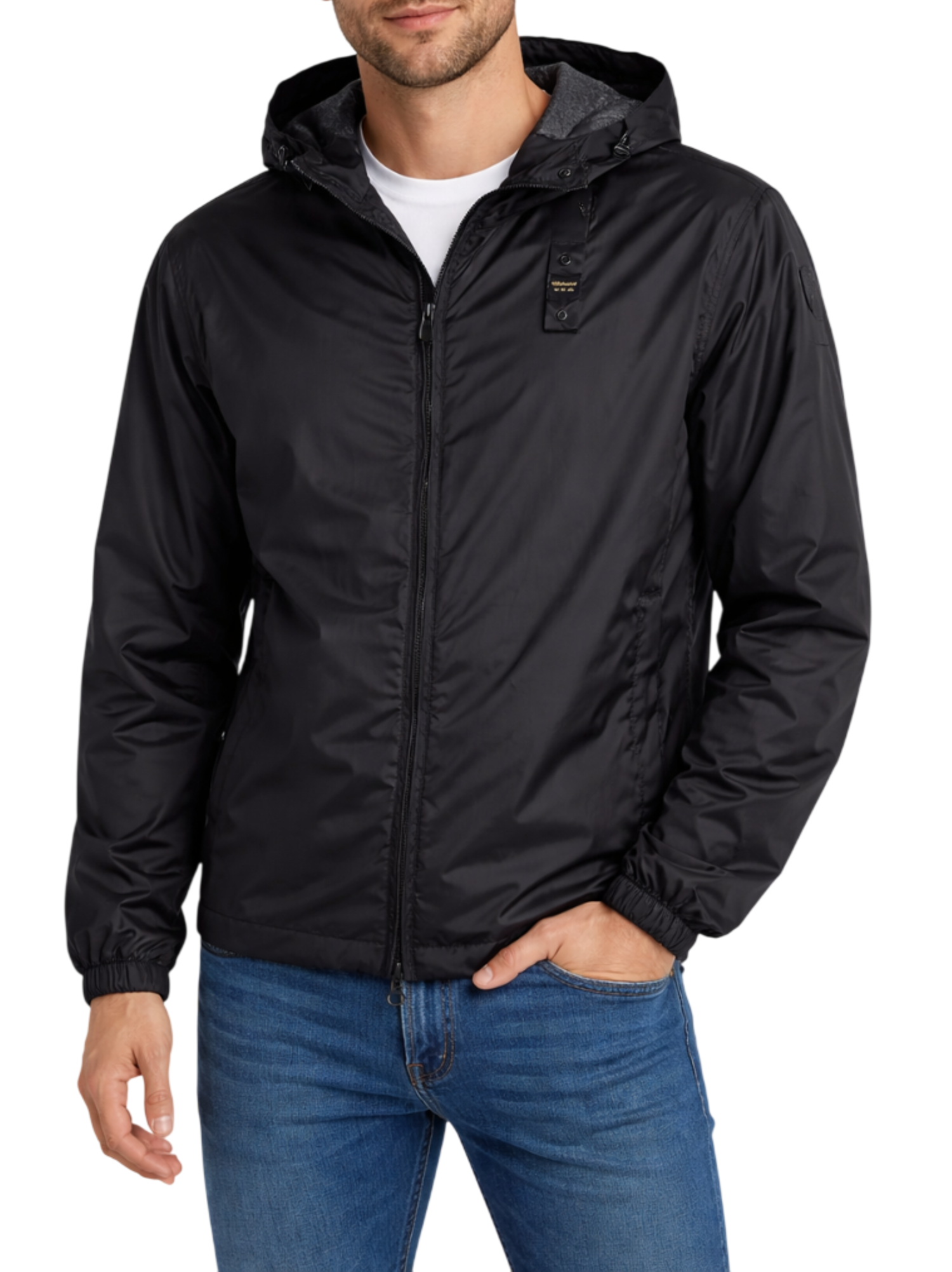 Blauer giubbino leggero antivento uomo con cappuccio Carruth nero 26SBLUC11071-007462 999 BLAUER