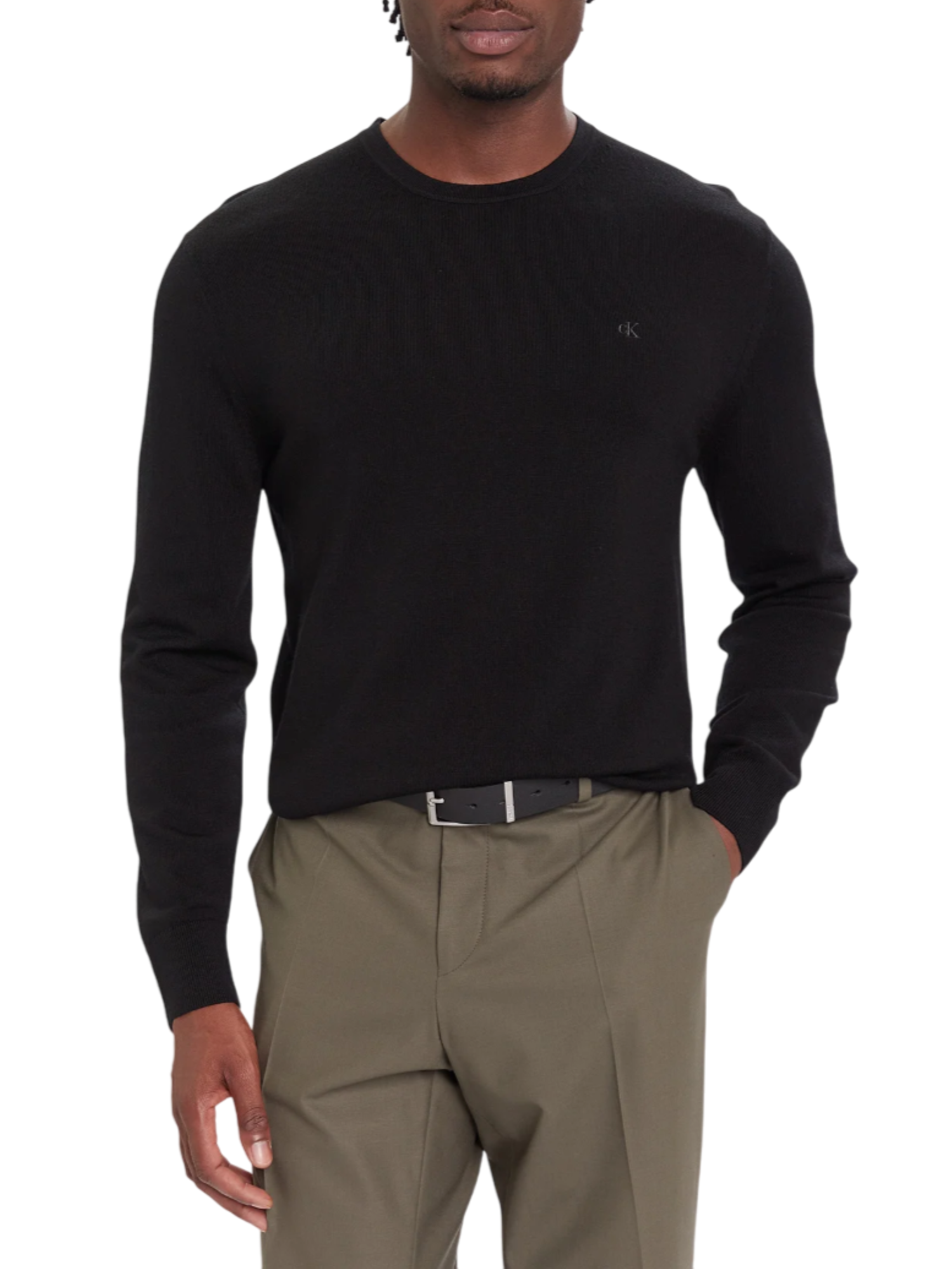 Calvin Klein maglia uomo in lana Merinos nero LV04LB305G UB1 Calvin Klein