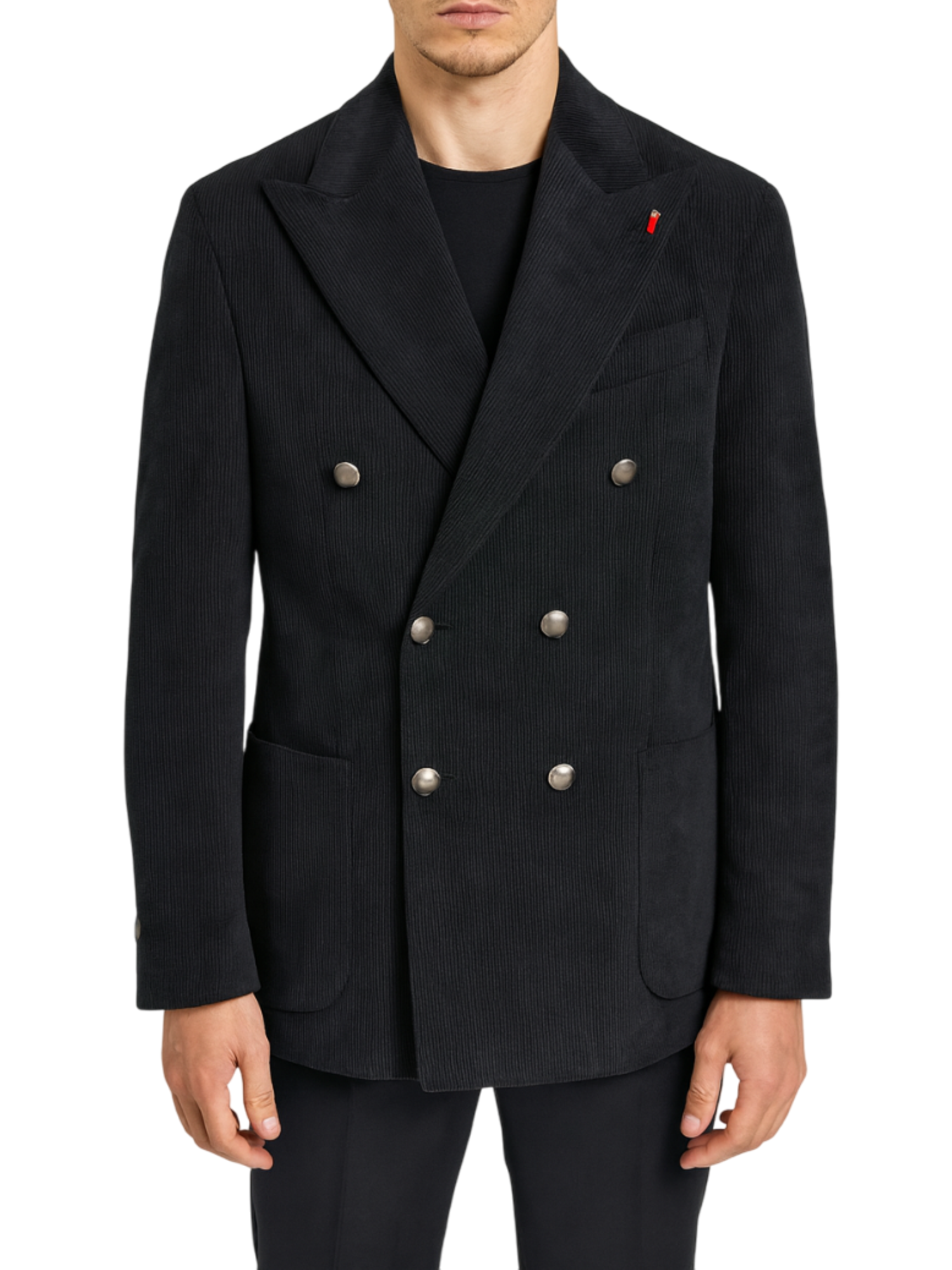 Mulish giacca doppiopetto in velluto millerighe nero HOUSTON-GKS107 NERO MULISH