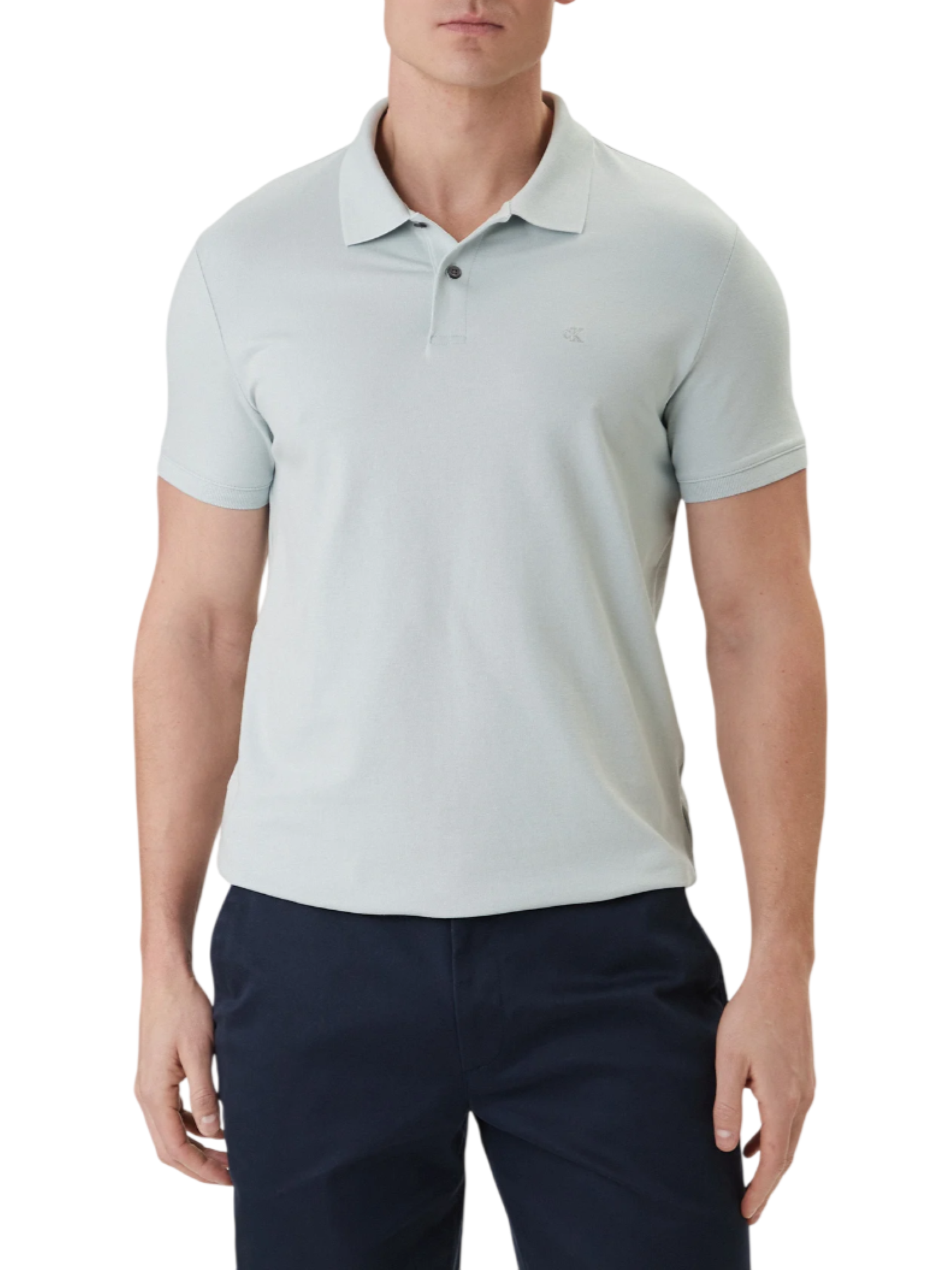 Calvin Klein polo uomo manica corta slim verde acqua LV04LC254G 3Q0 Calvin Klein