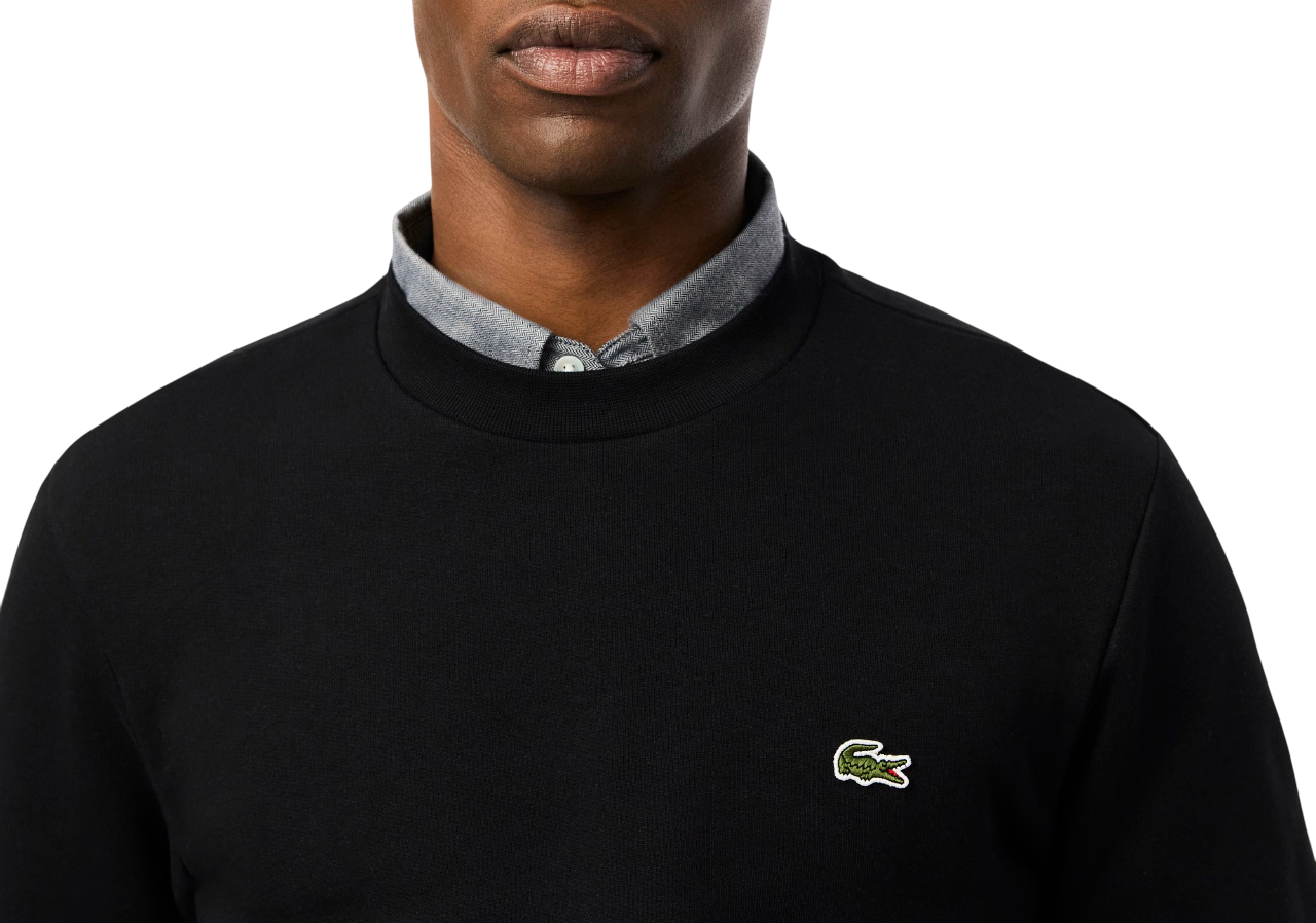 Lacoste felpa uomo in pile nero SH9608 031 LACOSTE