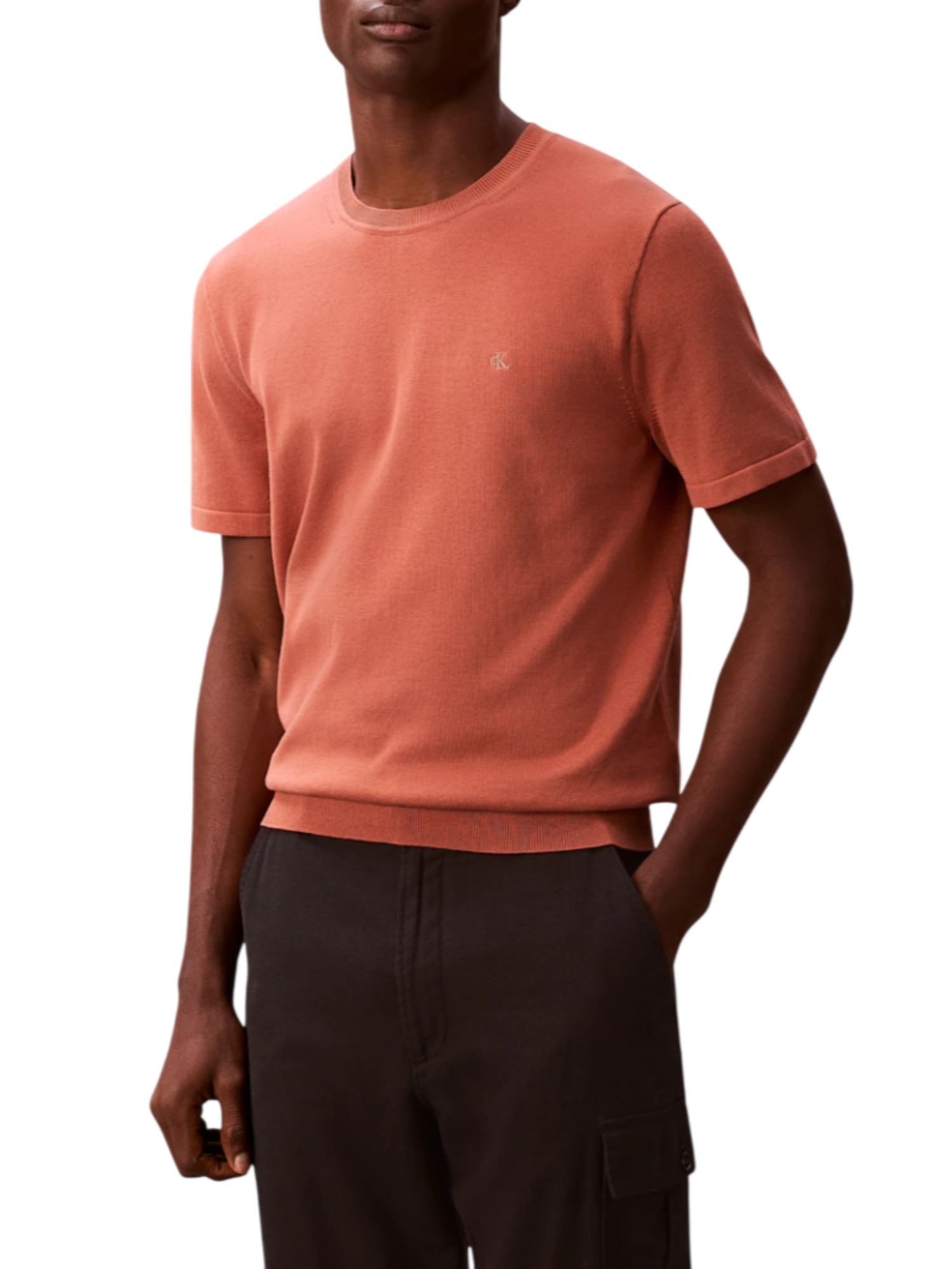 Calvin Klein maglia uomo manica corta in cotone arancio LV04LC333G 0KL Calvin Klein