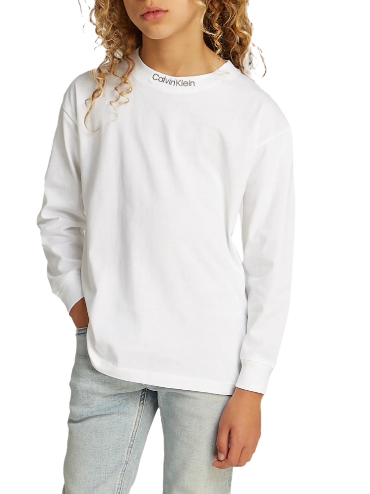 Calvin Klein Jeans T-shirt manica lunga taglio relaxed bianco IB0IB02354 YAF Calvin Klein Jeans
