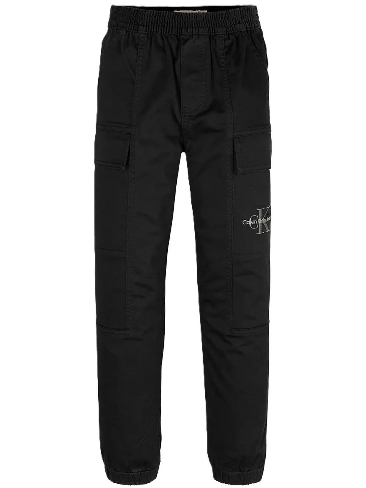 Calvin Klein Jeans pantaloni cargo con logo ricamato nero IB0IB02270 BEH Calvin Klein Jeans