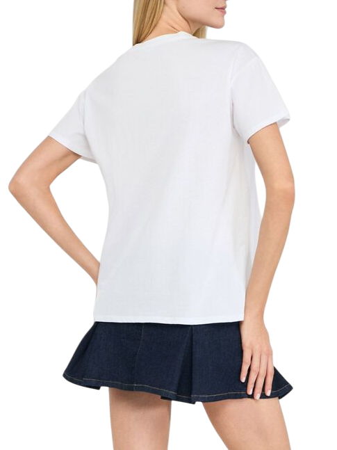 Liu Jo T-shirt in jersey con logo gioiello bianco UF5261JS923 Q9698 LIU JO