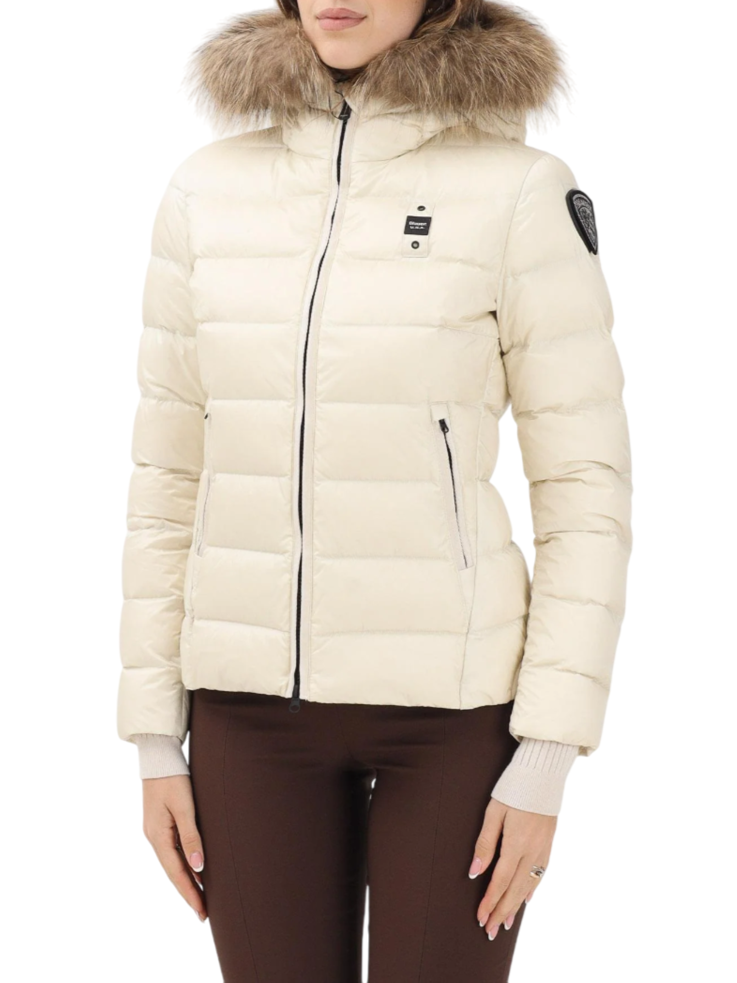 Blauer piumino Arcadia donna con cappuccio ecrù 25WBLDC03099-A06047 907GG BLAUER