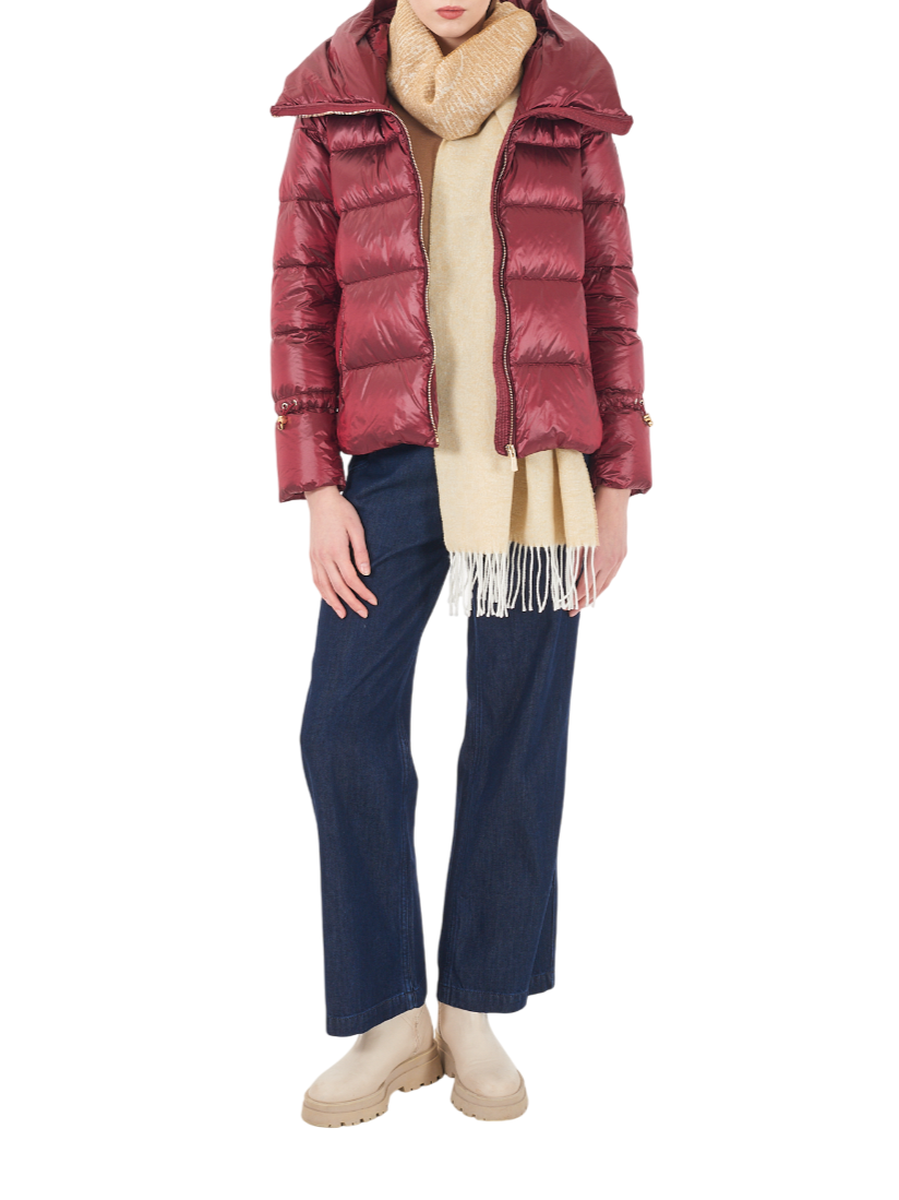Yes Zee piumino donna in nylon trapuntato rosso J043-O100 0580 YES-ZEE