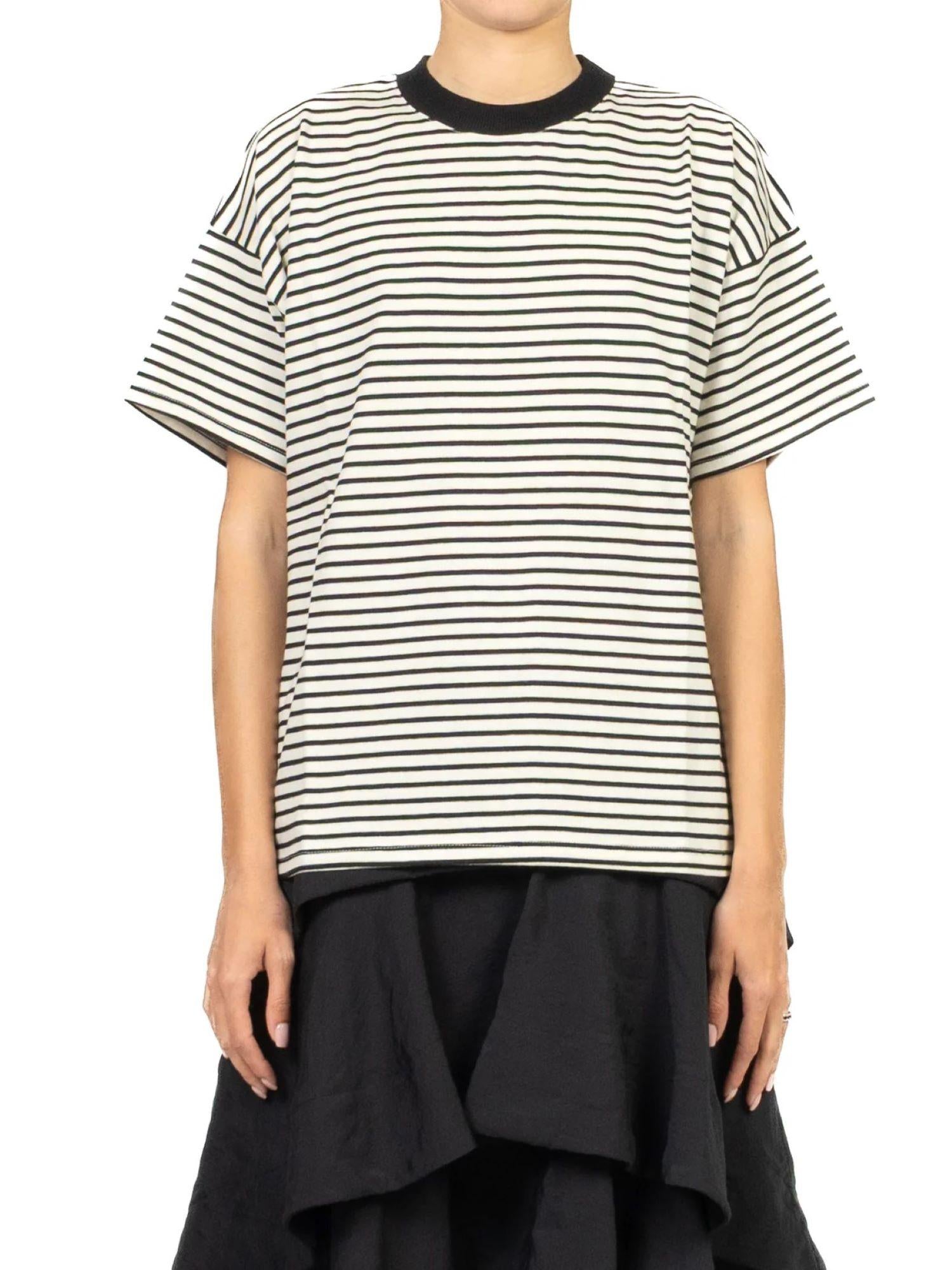 Vicolo T-shirt donna in cotone a righe panna nero UAB0315 BURRO-NERO VICOLO