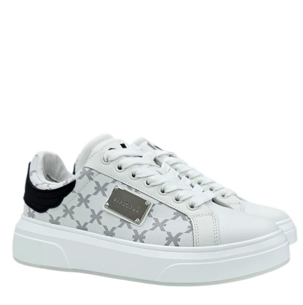 John Richmond sneakers uomo in pelle stampa iconica bianco 31019 A John RICHMOND