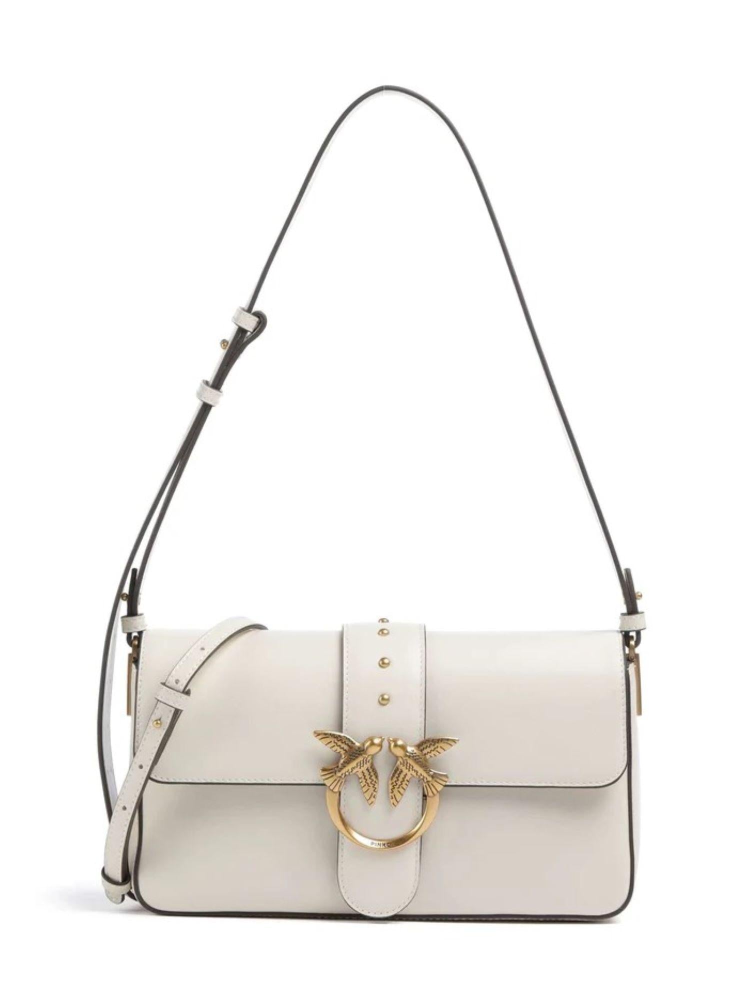 Pinko borsa Love Bag One Classic Slouchy panna oro 104524-A0QO Z14Q PINKO