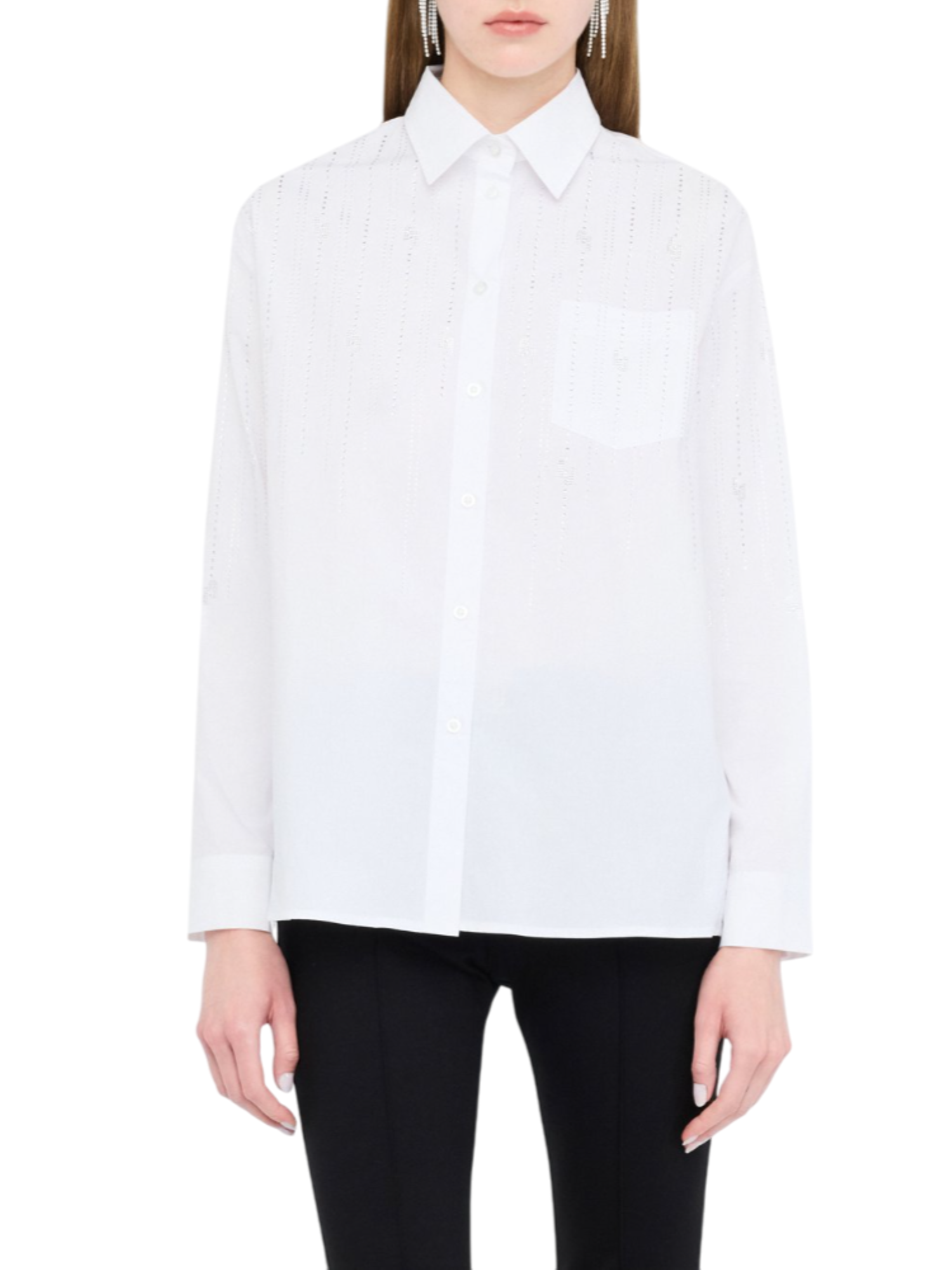 Liu Jo camicia manica lunga con strass bianco UF5240T039A M9725 LIU JO