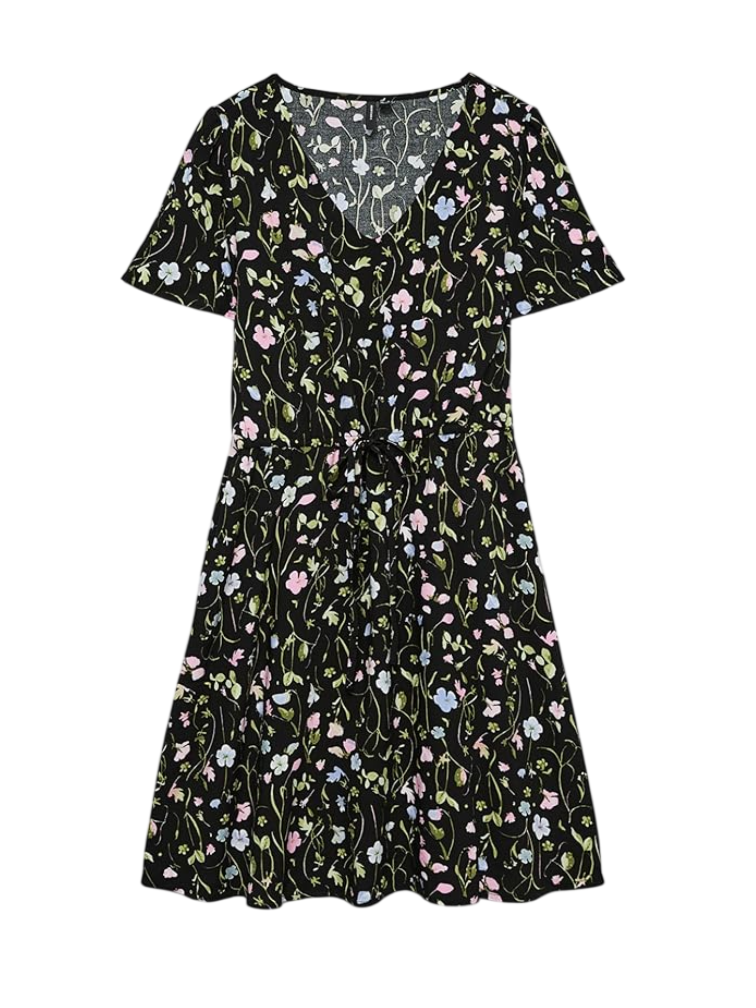 Vero Moda abito corto donna in fantasia floreale nero 10307990 BLACK DREW VERO MODA