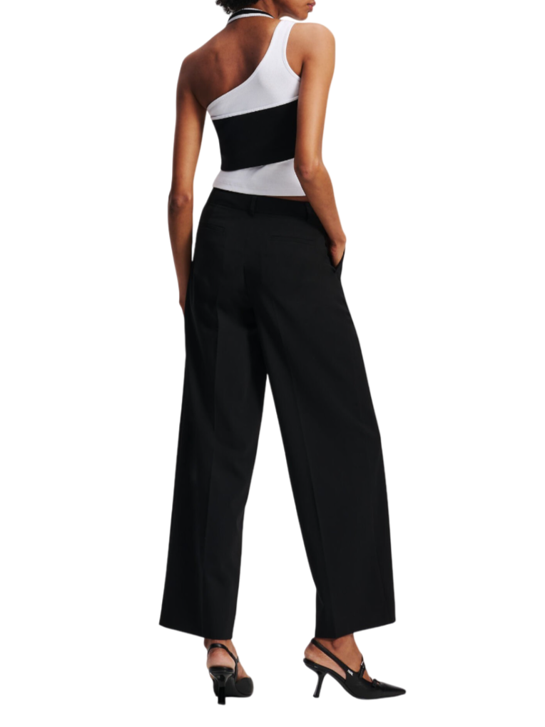 Karl Lagerfeld pantaloni gamba larga con pinces nero A3W10083 999 KARL LAGERFELD