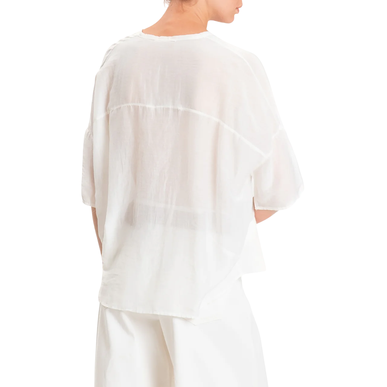 Vicolo camicia donna misto seta bianco latte TAB0670 LATTE VICOLO