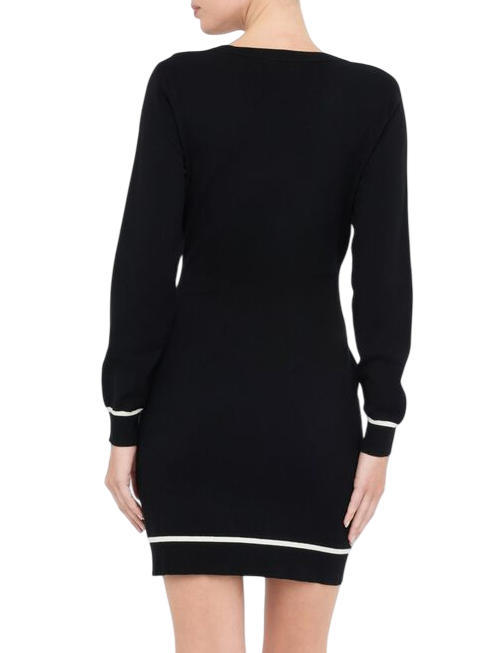 Liu Jo abito corto in maglia con strass nero TF5304MS63L 03N66 LIU JO