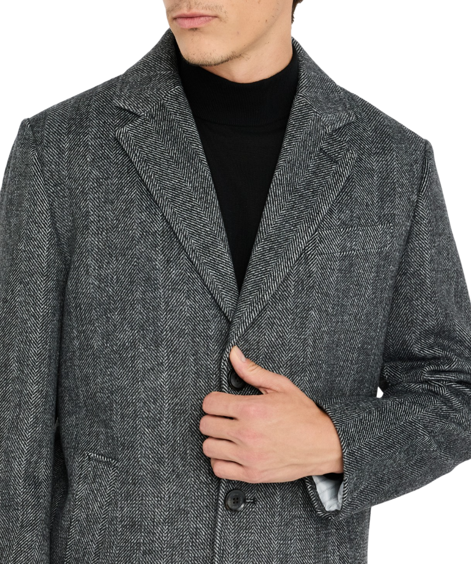 Liu Jo cappotto misto lana trama chevron grigio QF5130T176A P9177 LIU JO