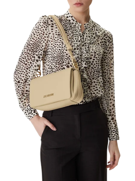 Love Moschino borsa a tracolla in ecopelle martellata beige chiaro JC4008PP1O-LB0 129 MOSCHINO LOVE