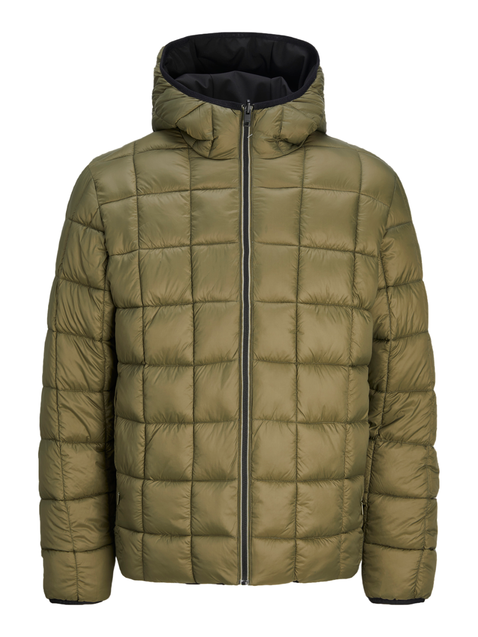 Jack&Jones giubbino imbottito con cappuccio nero verde 12259367 BLACK PREMIUM BY JACK&JONES