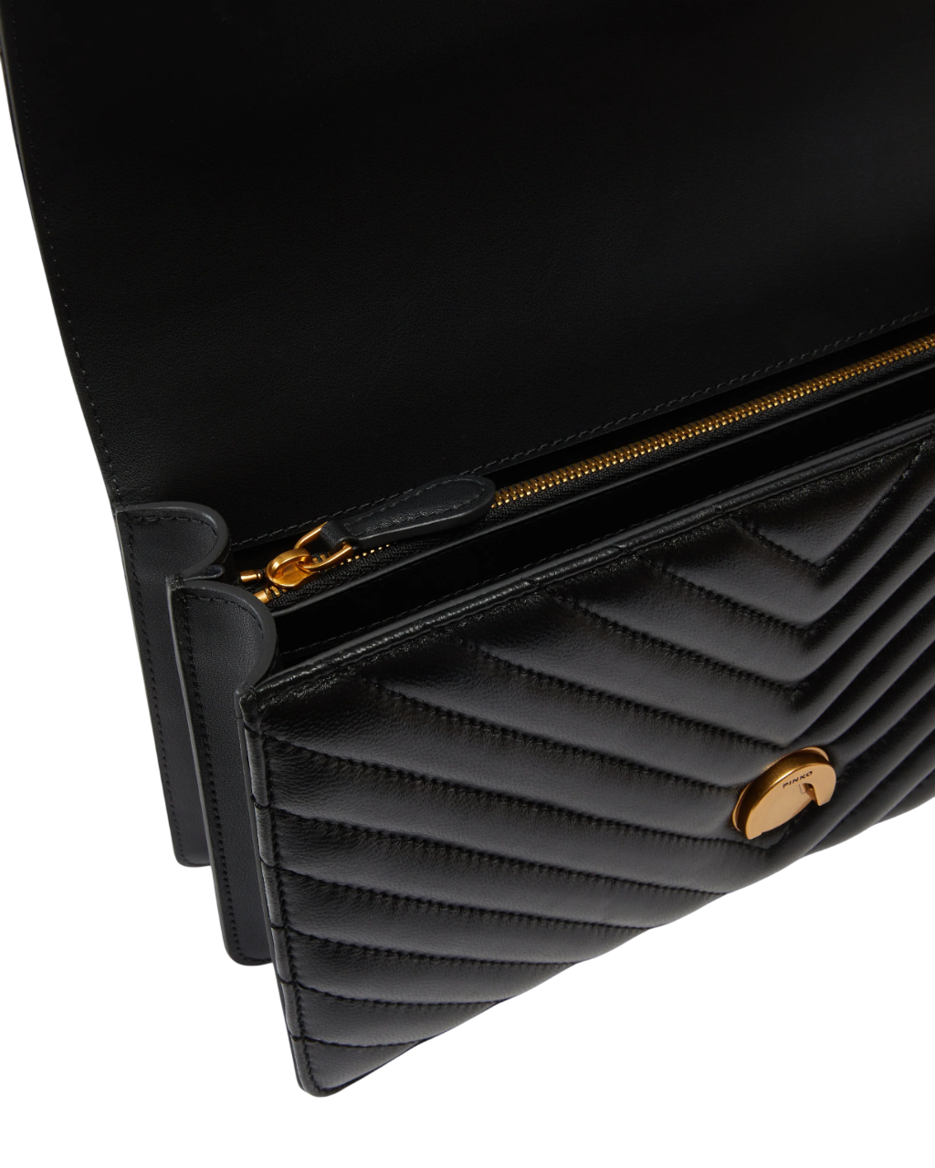 Pinko borsa Love Bag One Classic in pelle chevron nero oro 100941-A0GK Z99Q PINKO