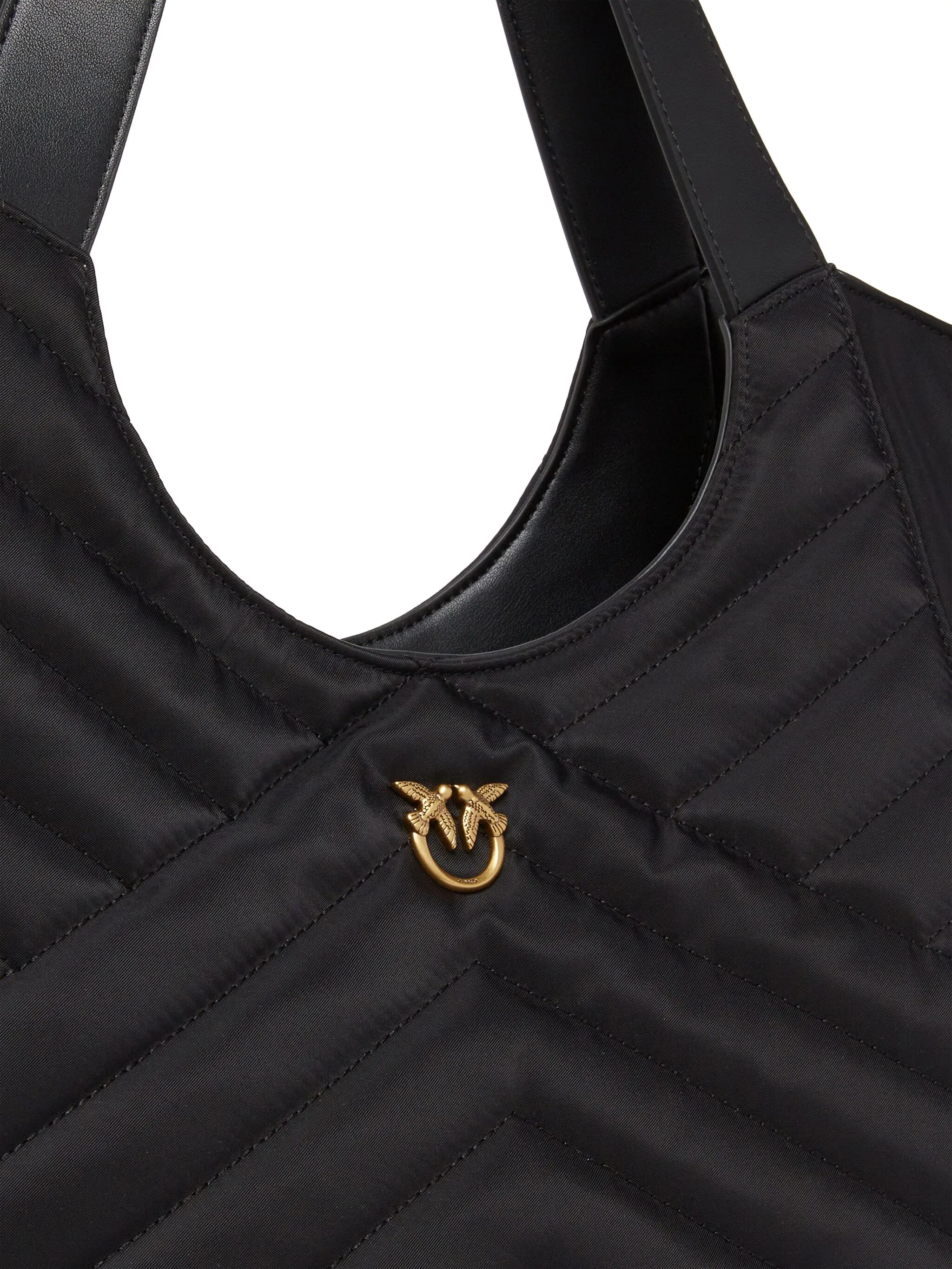 Pinko borsa Tote bag trapuntata in nylon riciclato nero 104536-A1EU Z99Q PINKO