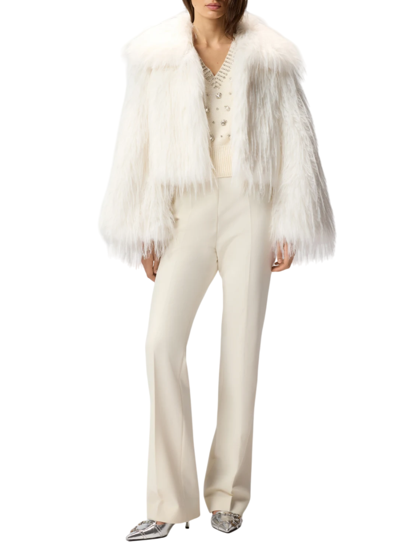 Pinko pantaloni flare donna Pita panna 105671-A2QV Z00 PINKO