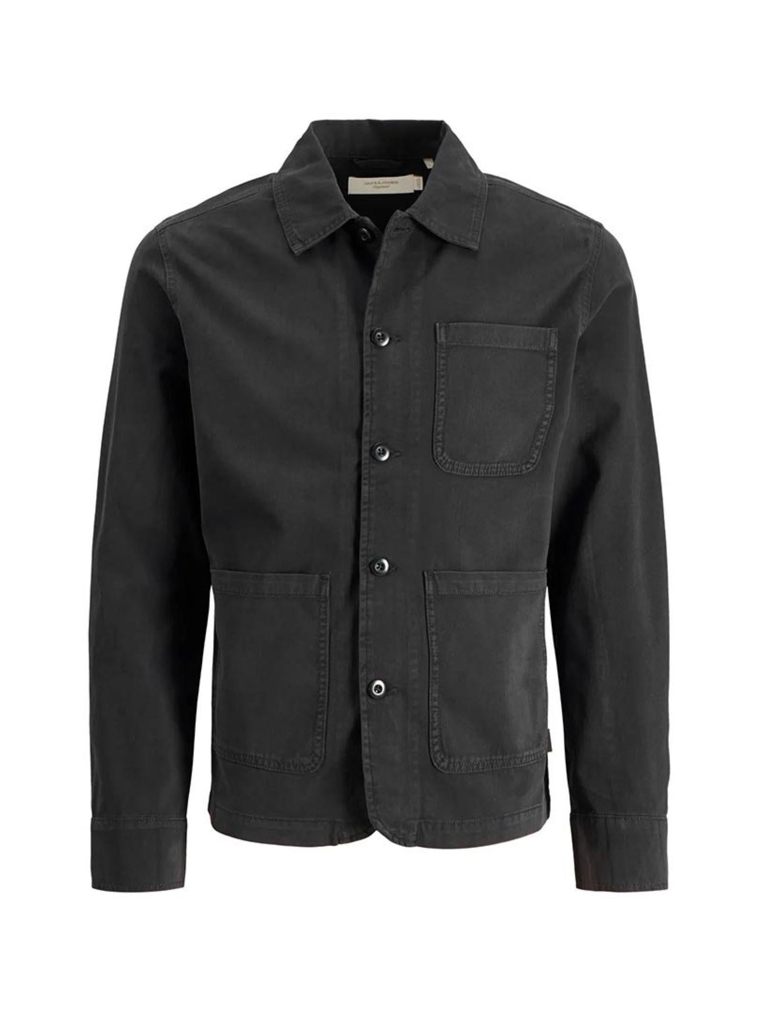 Jack&Jones camicia uomo in cotone nero 12294575 BLACK JACK&JONES