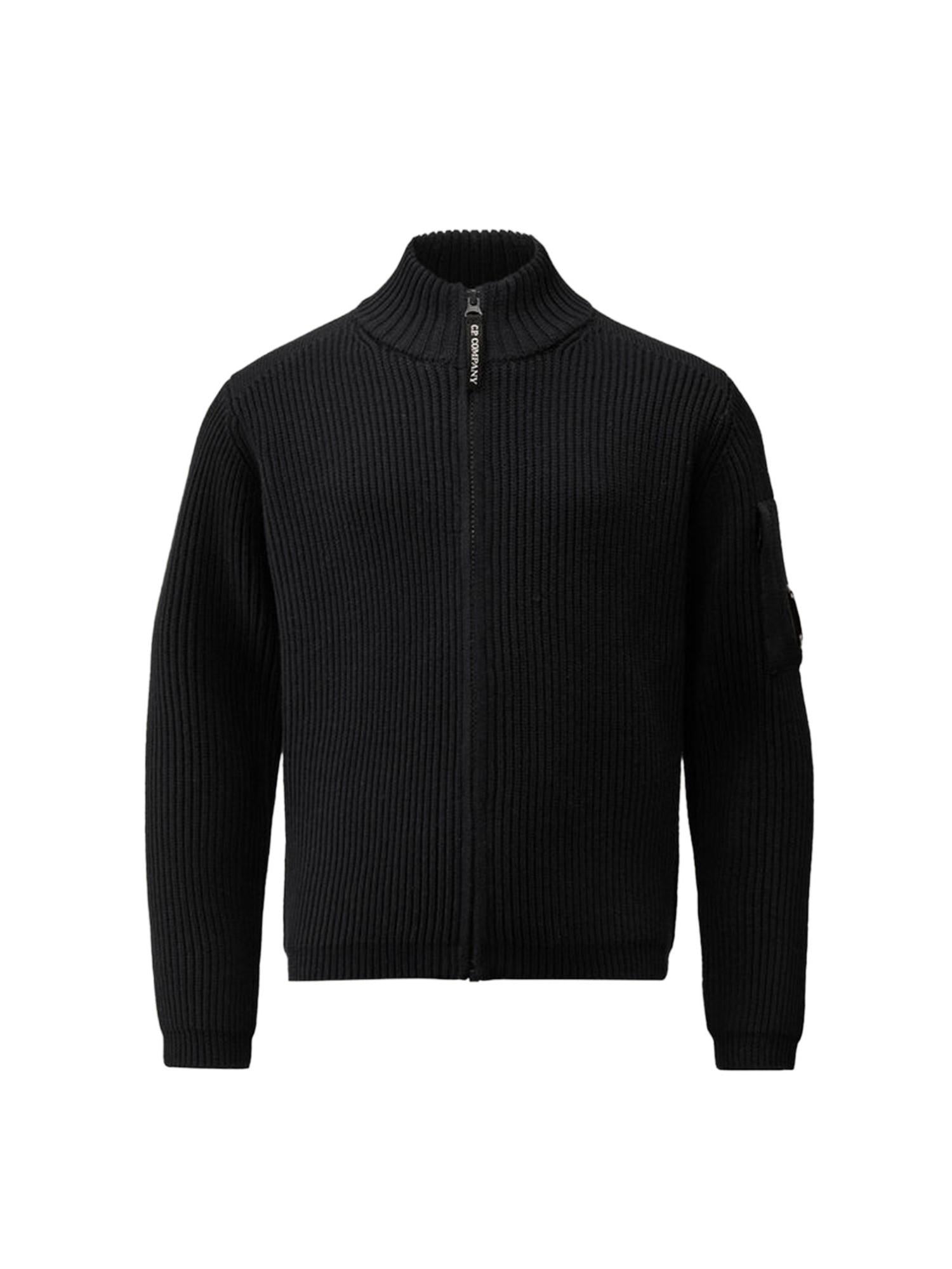 C.P. Company maglia bambino a costine con zip nero CUW00G-LHE76 60100 C.P. COMPANY U16