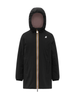 K-way piumino lungo reversibile con cappuccio p.denise nero rosa