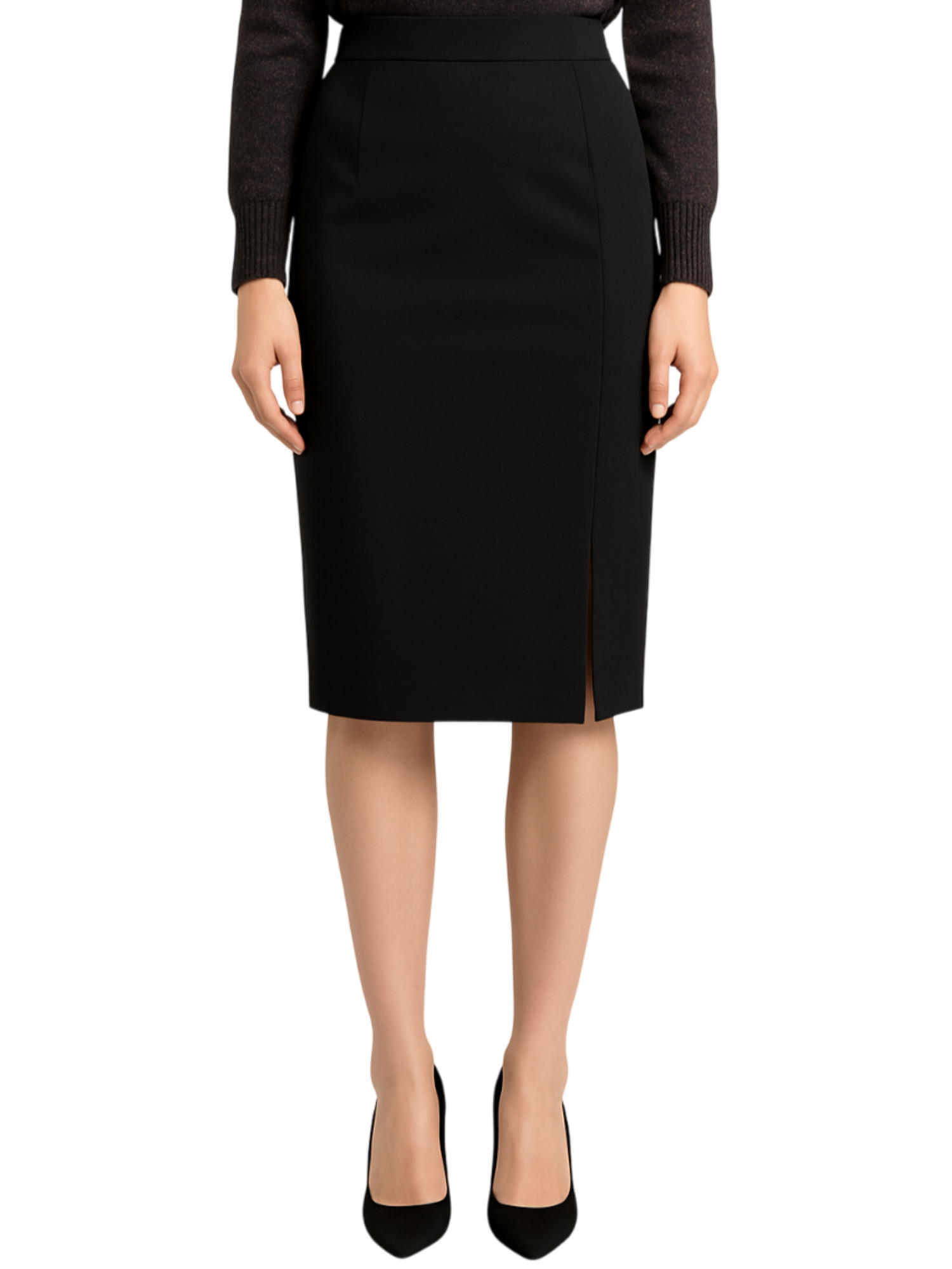 Sandro Ferrone gonna longuette con spacco nero S25YBFFRUTTO NERO Sandro FERRONE