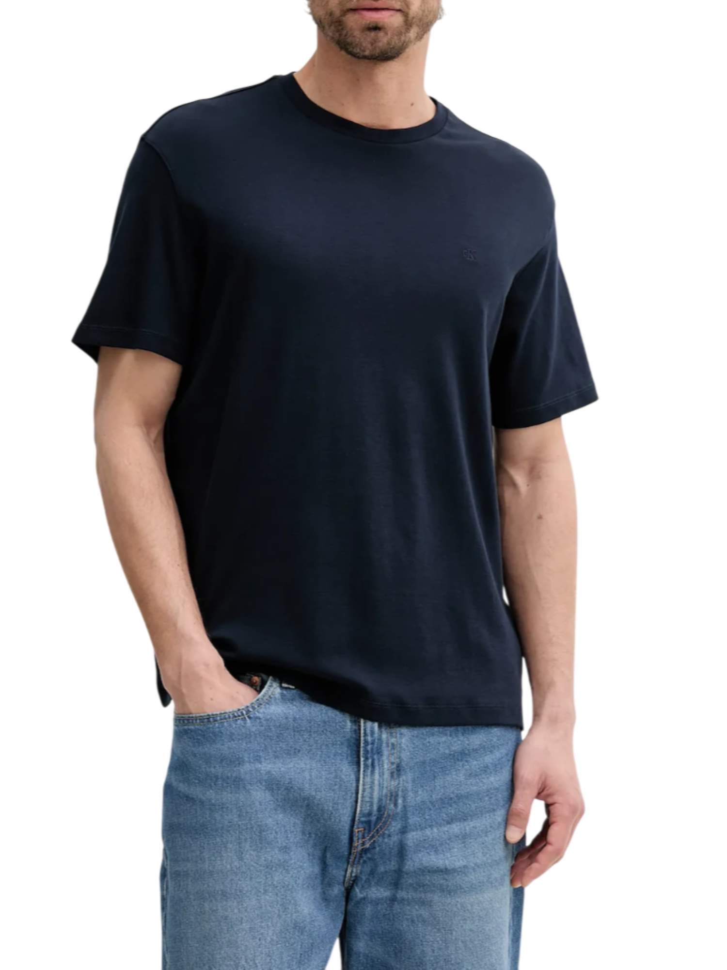 Calvin Klein T-shirt manica corta in cotone Pima blu LV04LB275G CEF Calvin Klein