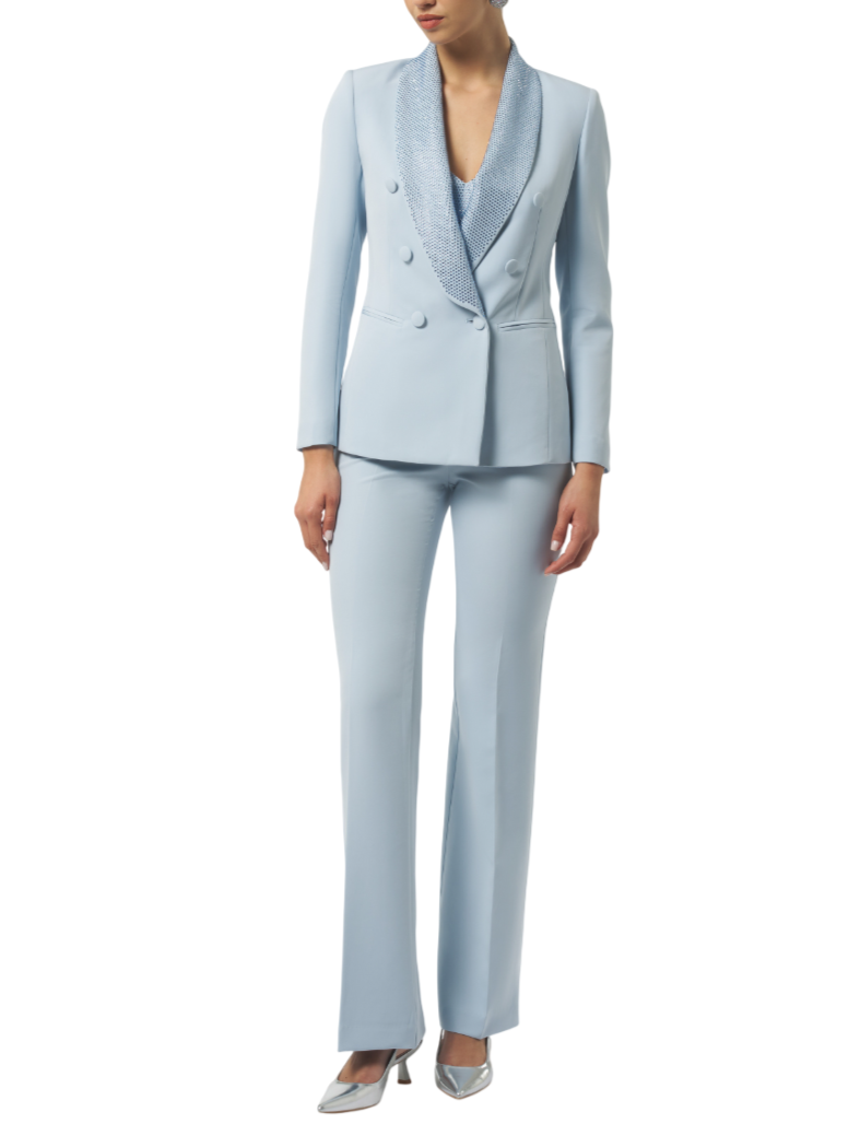 Silence pantaloni a zampa in tessuto tecnico celeste NP2003-100 SKY SILENCE