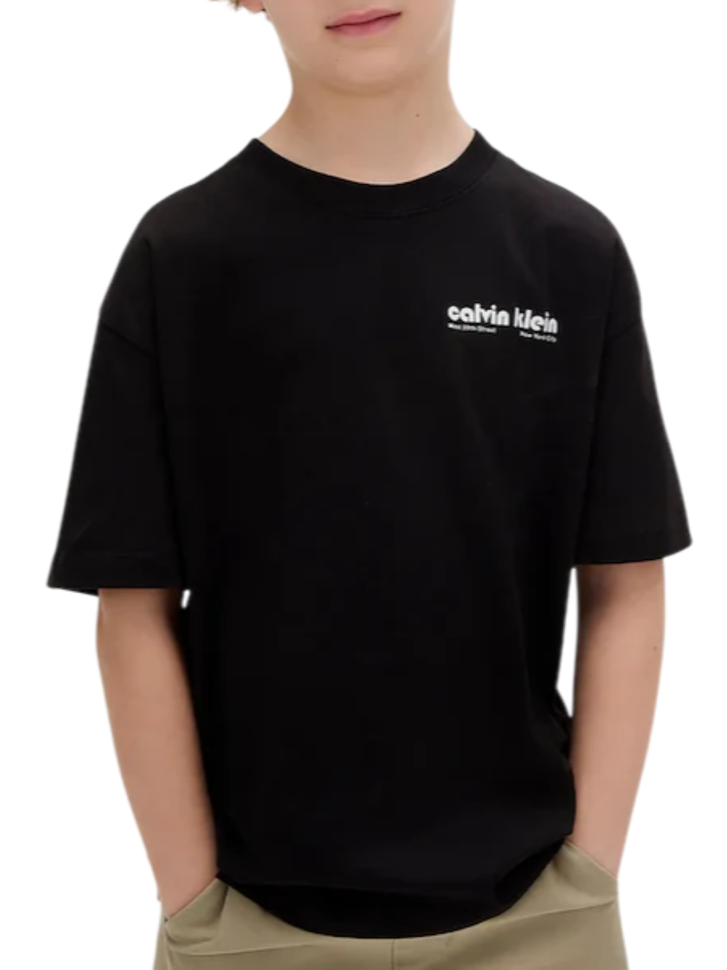 Calvin Klein Jeans T-shirt manica corta con logo nero IB0IB02543 BEH Calvin Klein Jeans