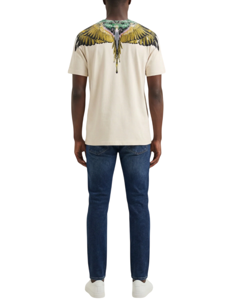 County of Milan T-shirt uomo manica corta con stampa iconica panna CMMATH032 412 COUNTY OF MILAN