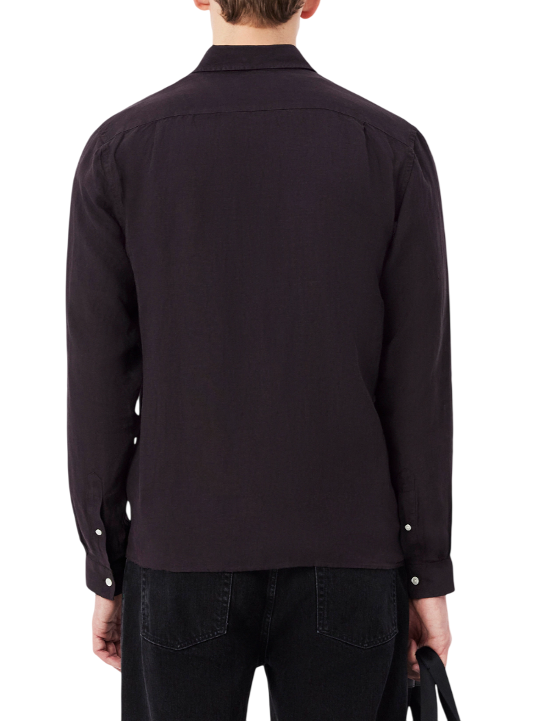 Lacoste camicia in lino uomo con tasca marrone CH5692 3LA LACOSTE