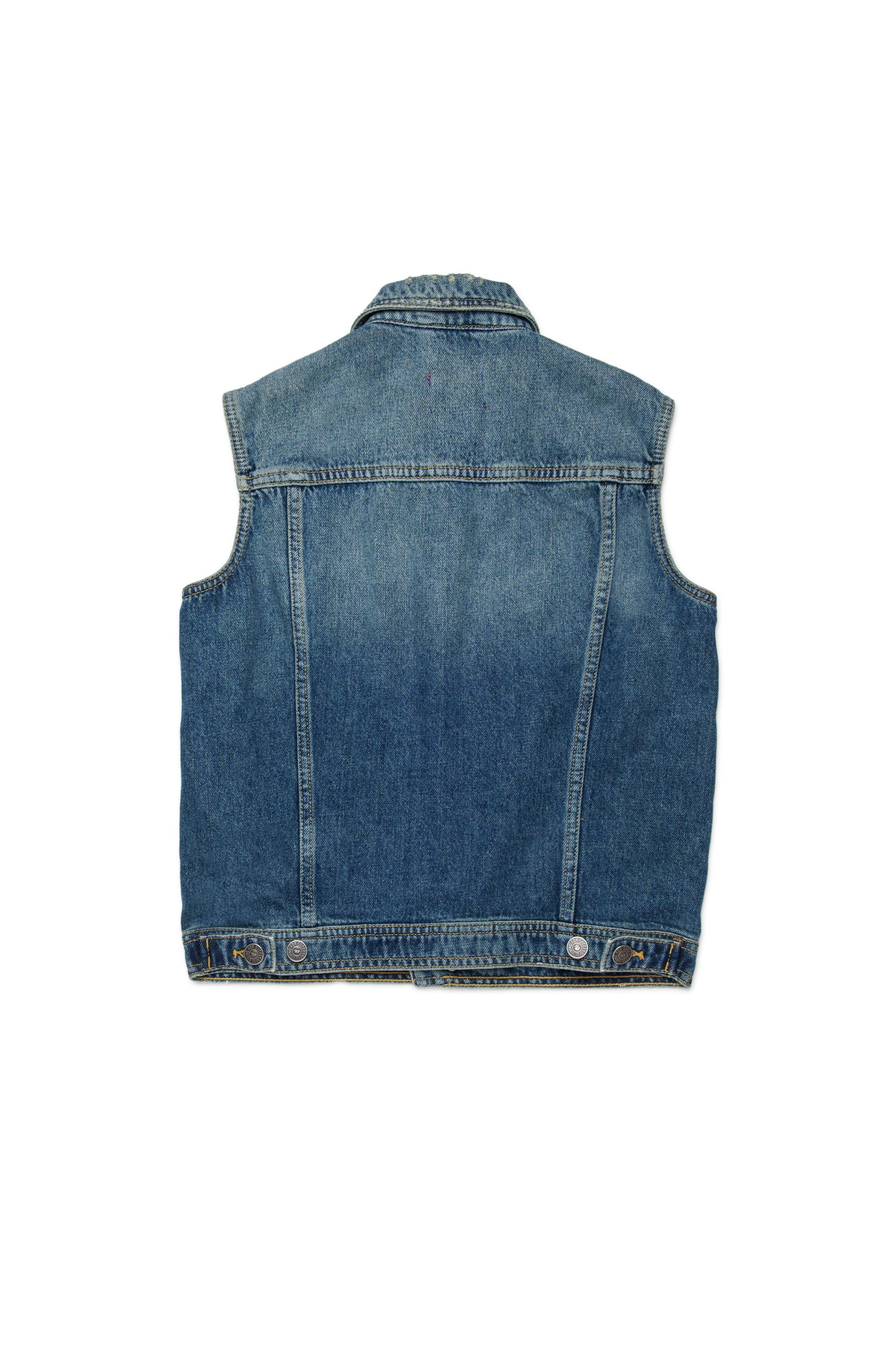 Diesel giubbino smanicato in denim bambino lavaggio blu J02545-KXBSZ K01 DIESEL
