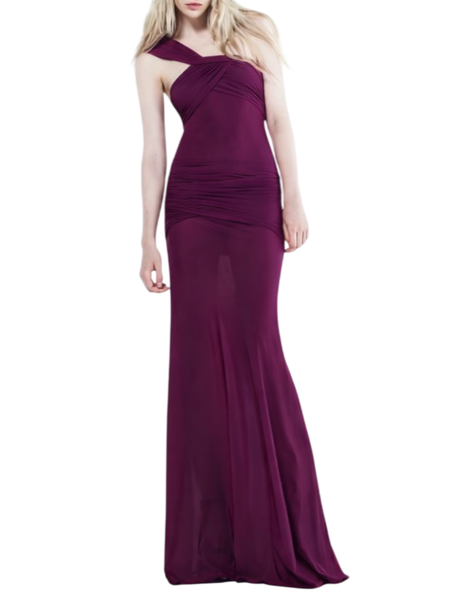 xena long dress - lungo aderente con monospalla asimmetrica 185123 02490 ANIYE BY