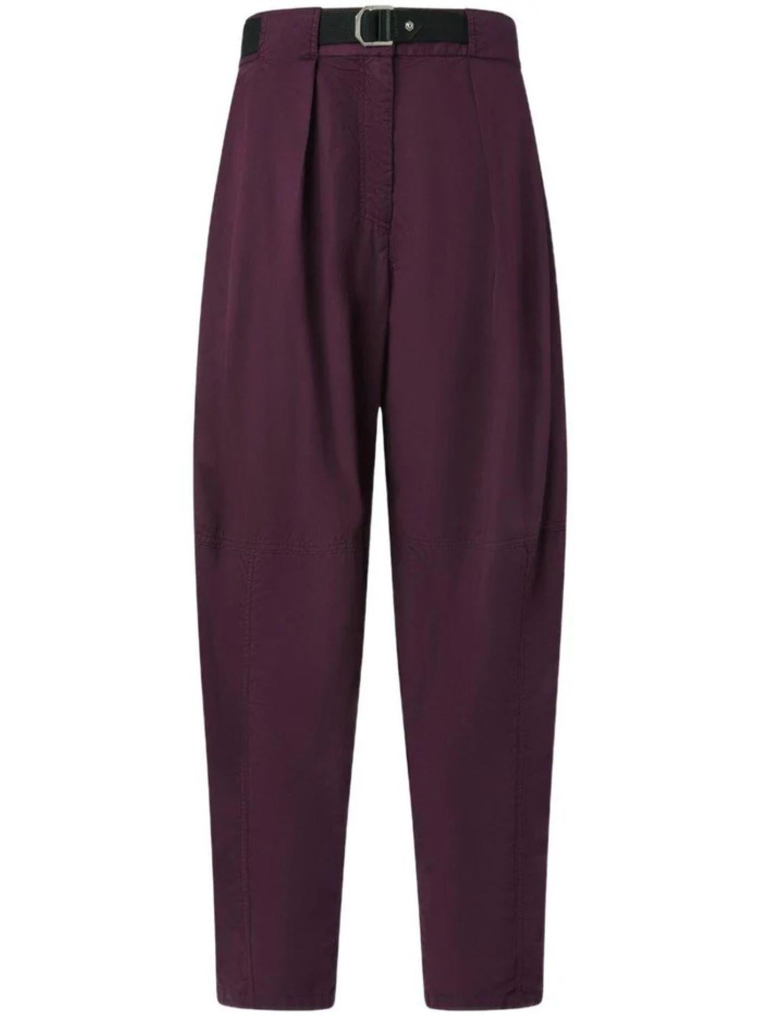 Pinko pantaloni Yann egg fit con cintura viola 105139-A2L8 R62 PINKO