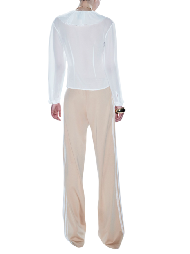 Aniye By pantaloni gamba larga con bande laterali beige 185068 02476 ANIYE BY