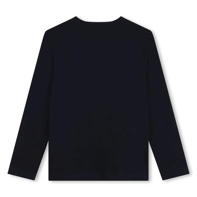 Boss T-shirt manica lunga in jersey con logo blu J51226 MARINE BOSS