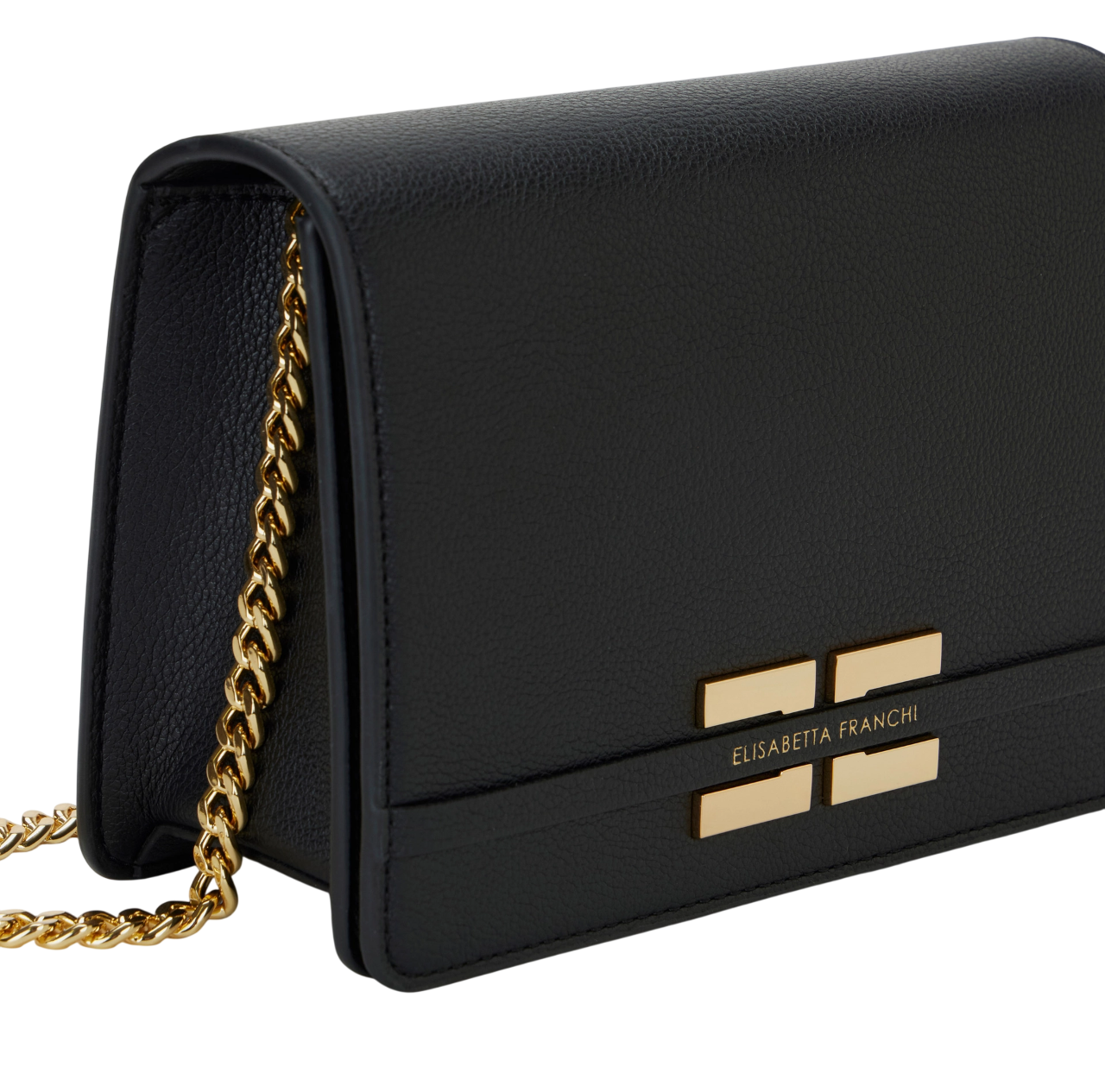 Elisabetta Franchi borsa a tracolla in ecopelle martellata nero BS39A61 110 ELISABETTA FRANCHI