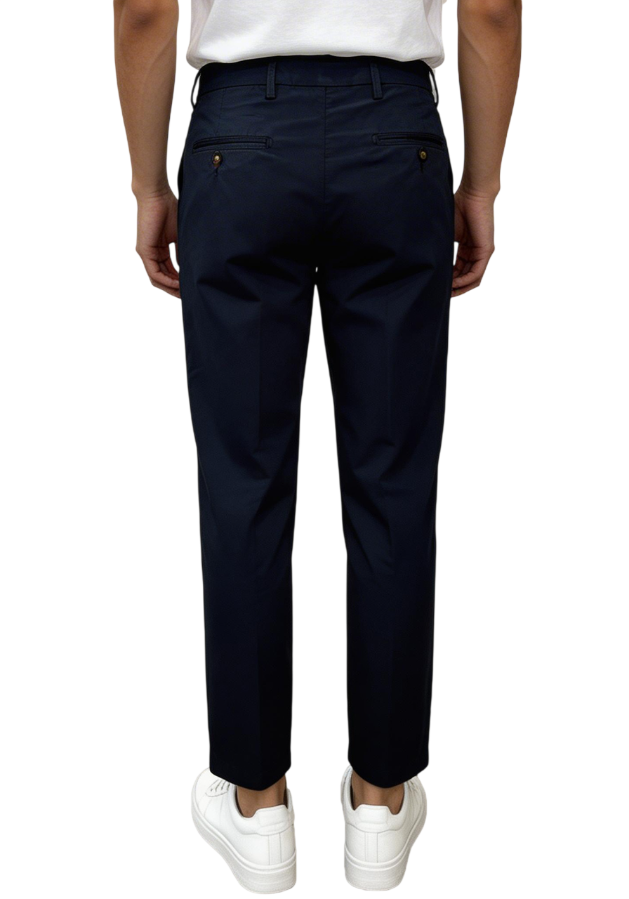 Manuel Ritz pantaloni uomo slim trama check blu 4032P1408TC-263079 89 MANUEL RITZ