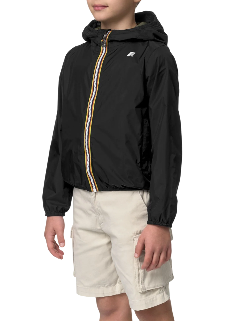 K-Way giubbino antivento leggero Jake reversibile nero verde K61314W B0R K-WAY