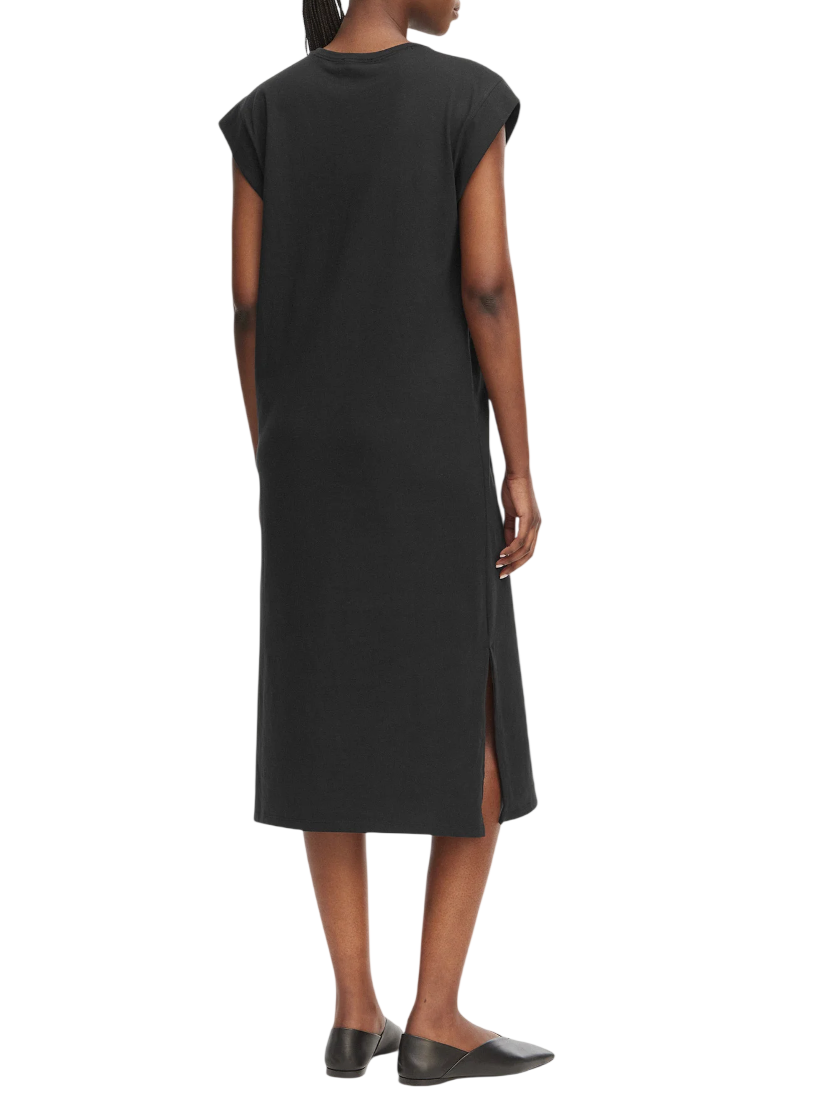 Calvin Klein Jeans abito midi in cotone manica corta nero LV047F245G UB1 Calvin Klein Jeans