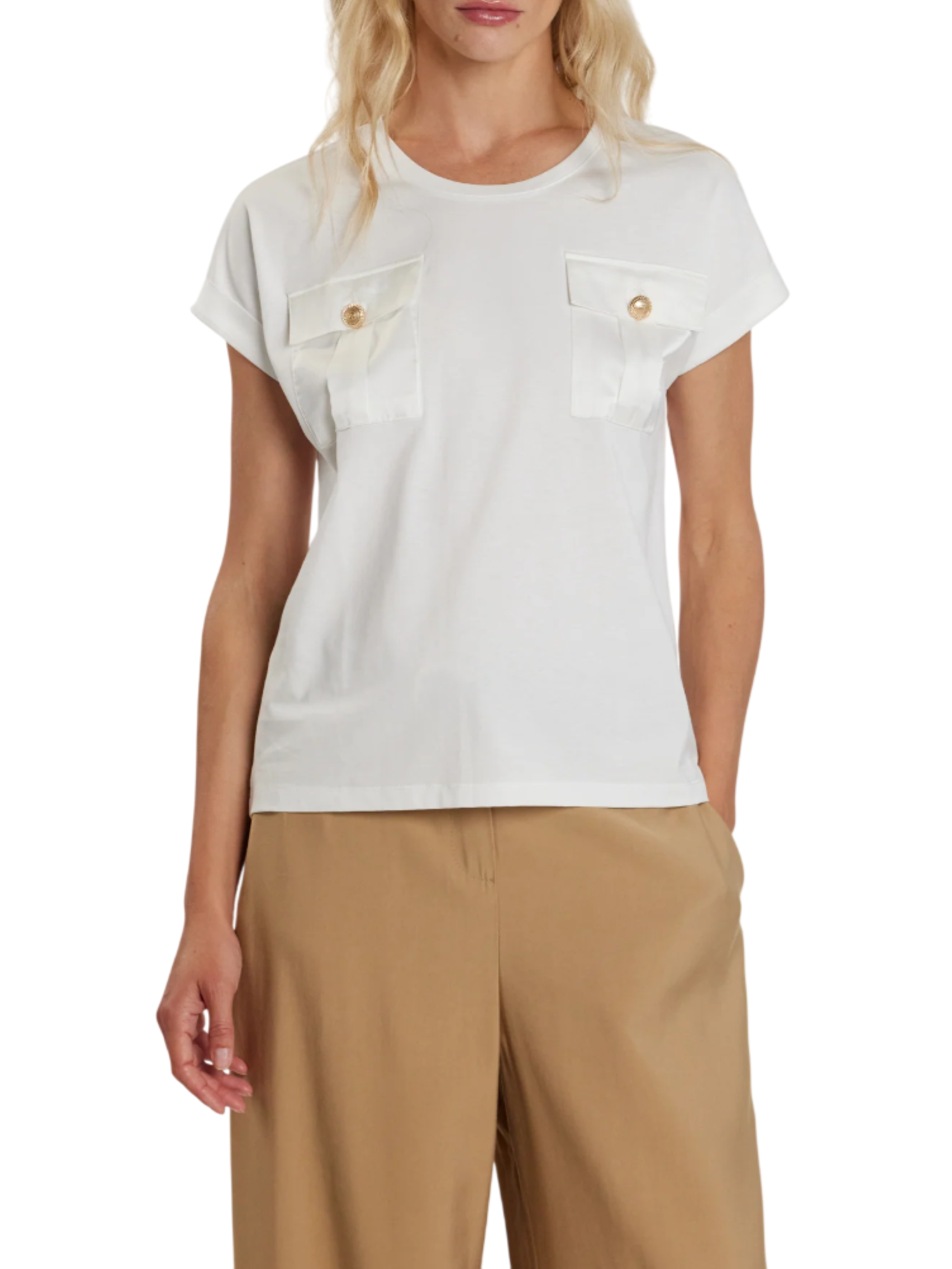 Relish T-shirt manica corta Antoine con tasche bianco ANTOINE 1100 RELISH