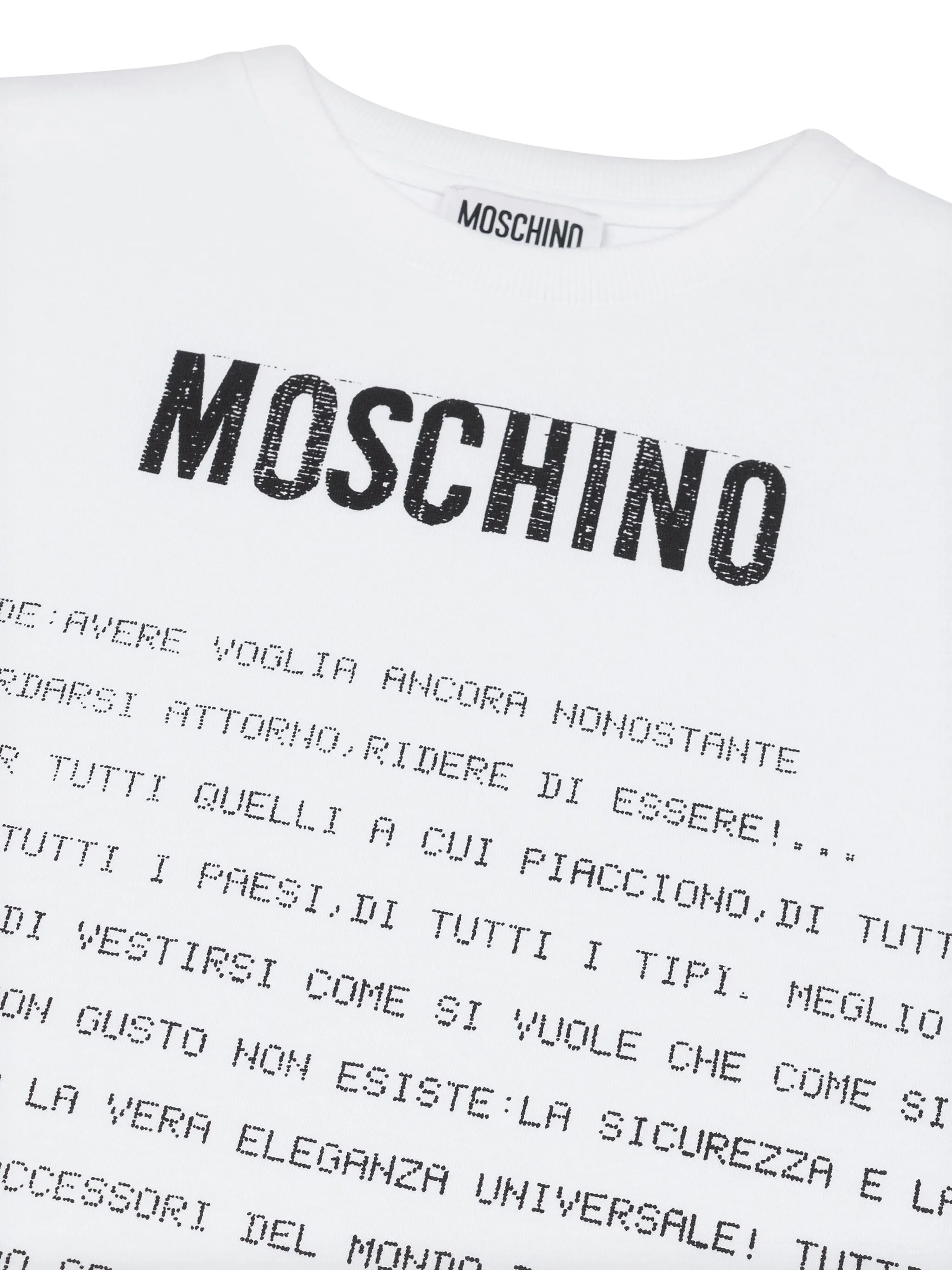 Moschino T-shirt maniche corte in jersey con stampe bianco nero HQM050-LAA02 10101 MOSCHINO
