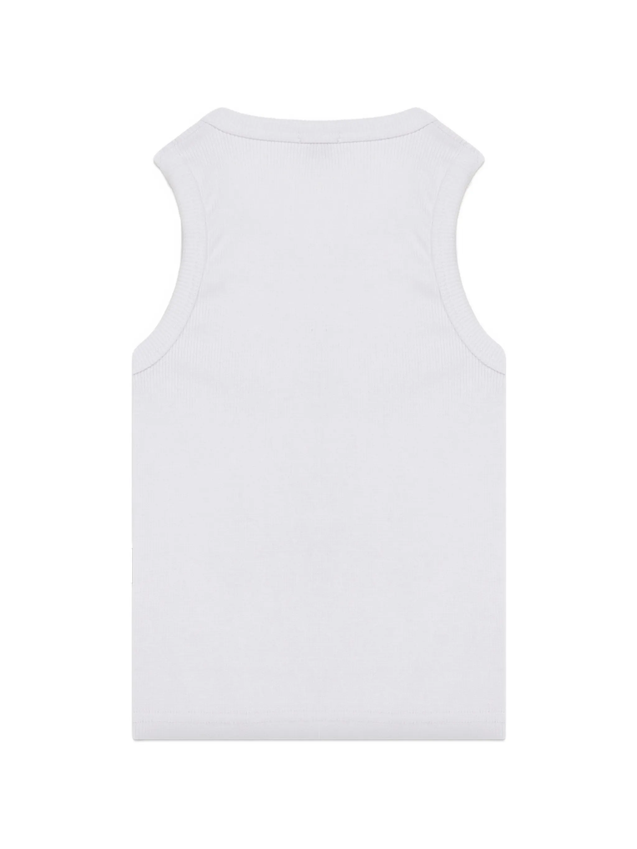 GCDS top a costine crop bambina con logo bianco C1GJQG572T103 OPTIC WHITE-WHITE GCDS