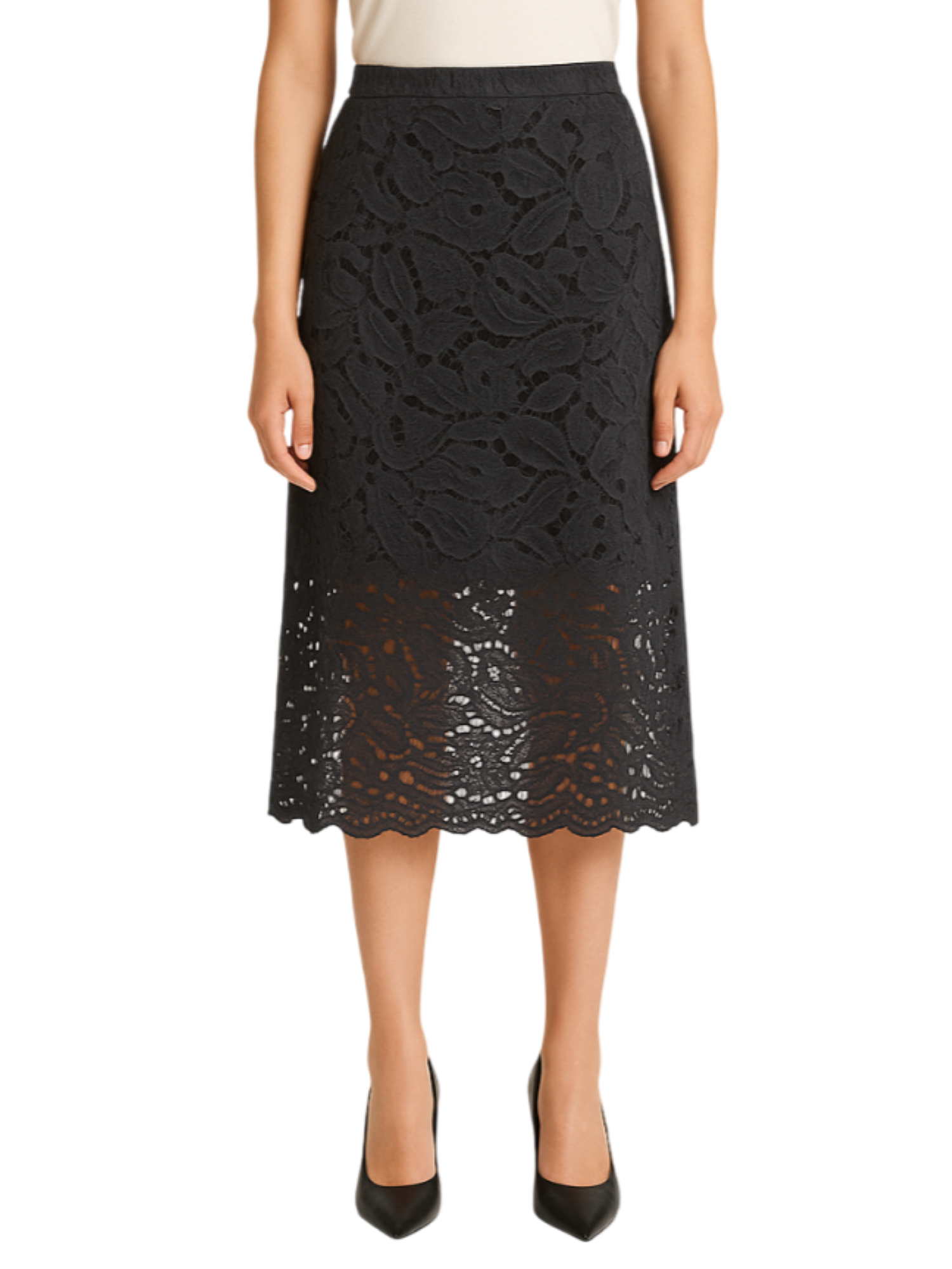 Marc Ellis gonna traforata midi nero MCLG0006 002 MARC ELLIS